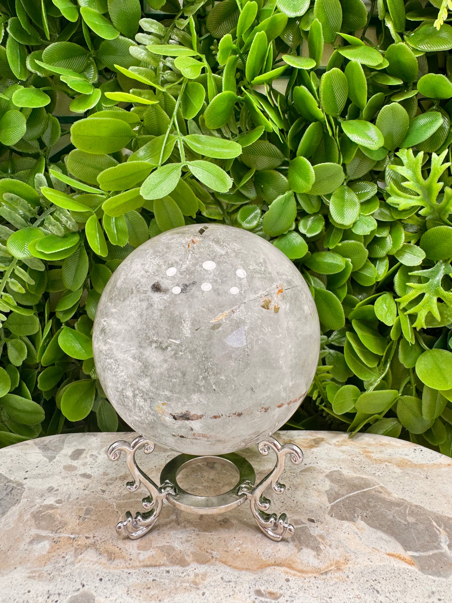 Included Rutile Quartz Sphere 882g