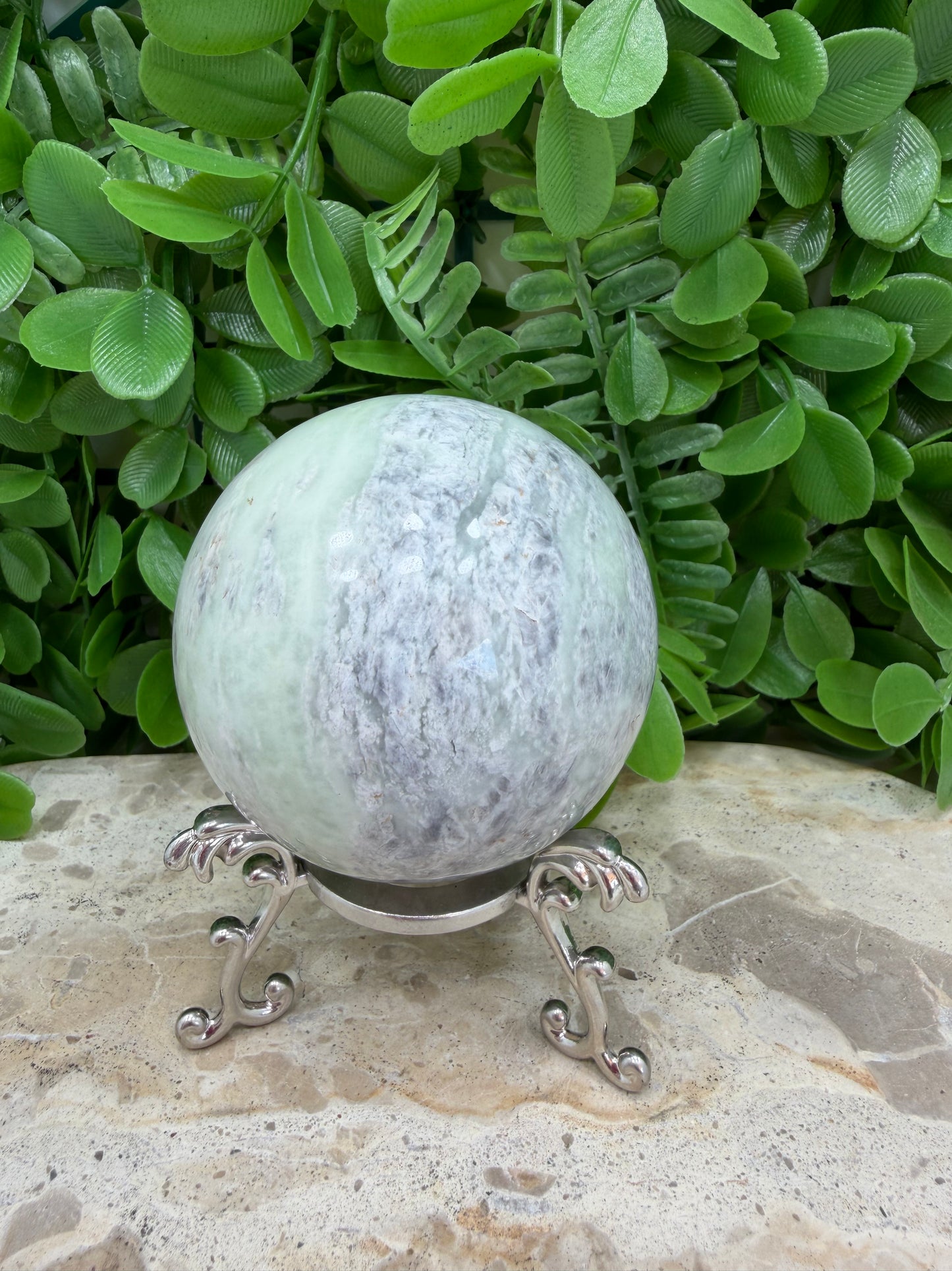 Flower Jade Sphere 440g