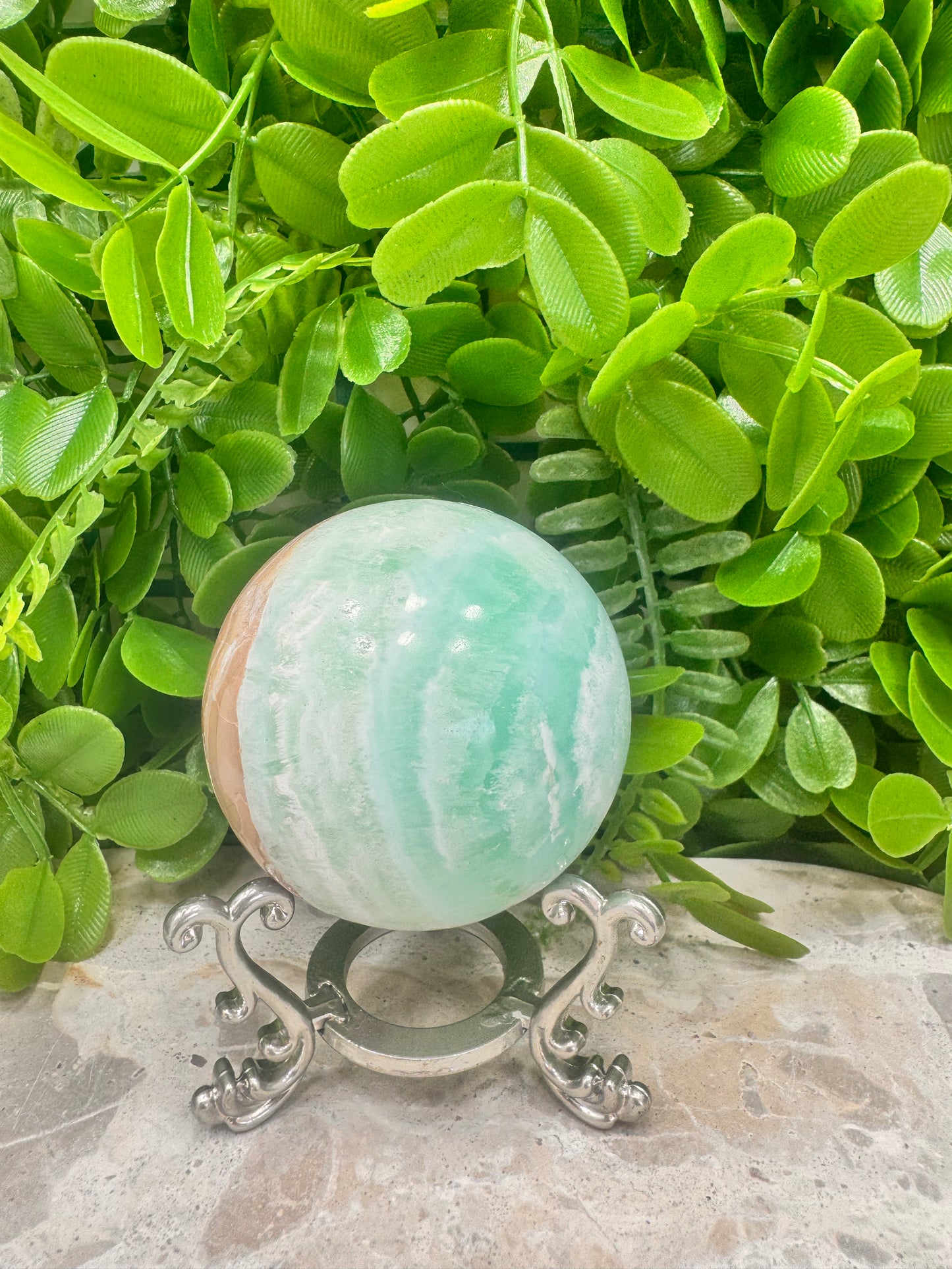 Caribbean Calcite Sphere 378g
