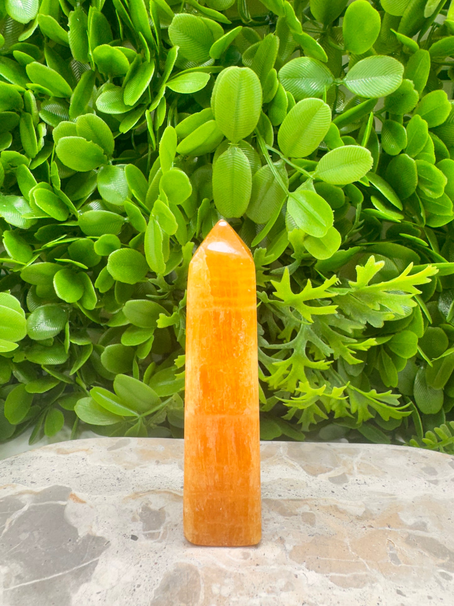 Crystalised Orange Calcite Tower 150g
