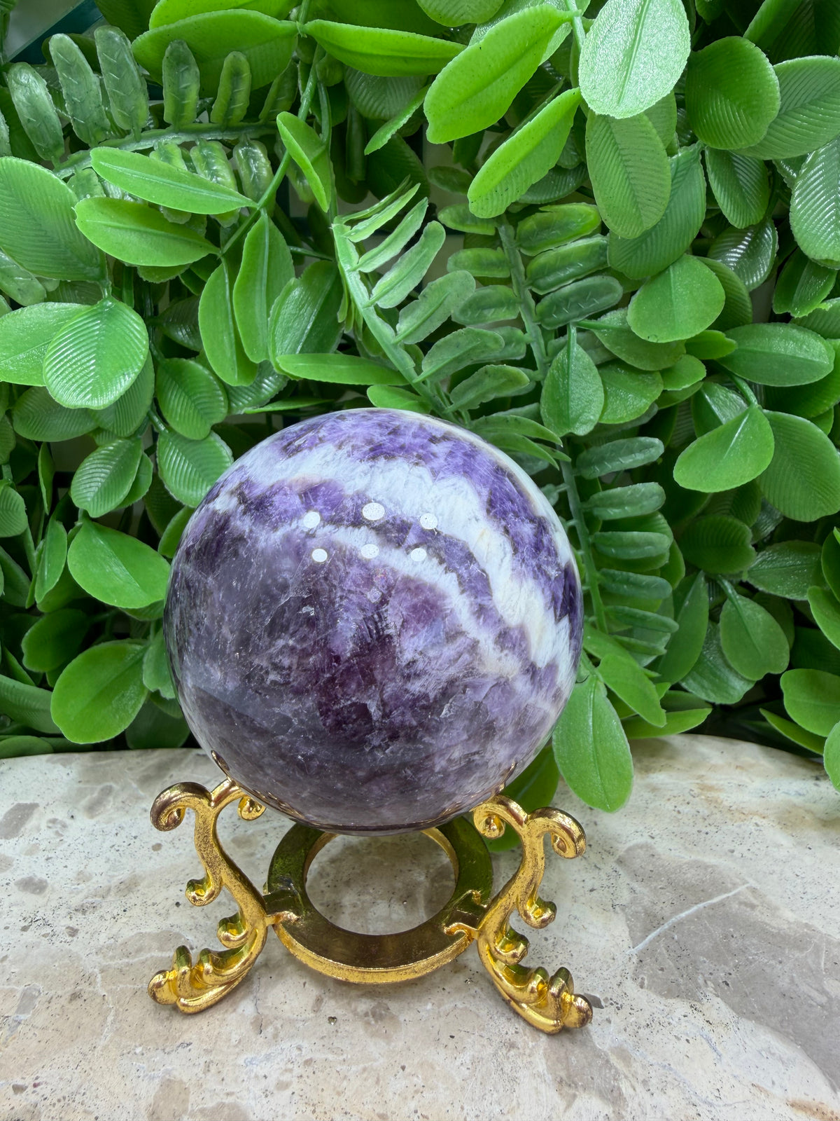 Chevron Amethyst Sphere 338g