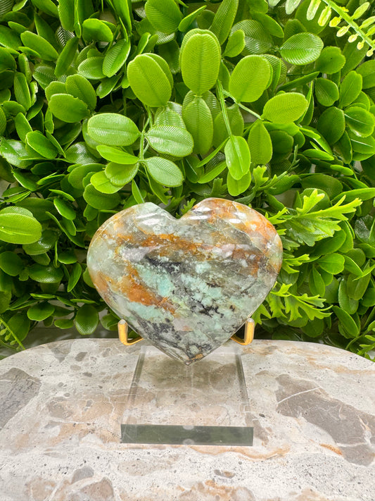 Turquoise / Smokey Quartz Heart 316g