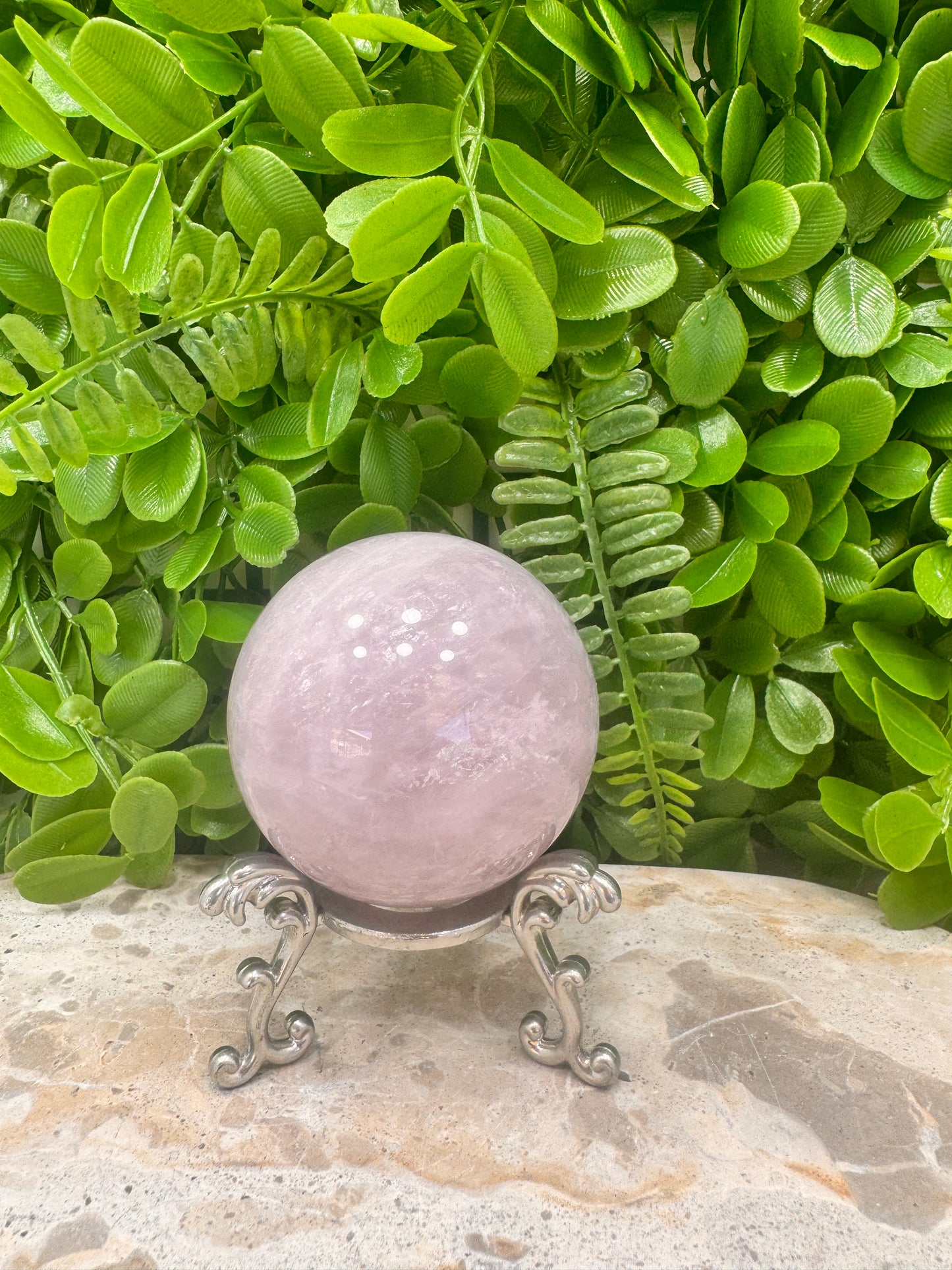 Lavender Rose Quartz Sphere 370g