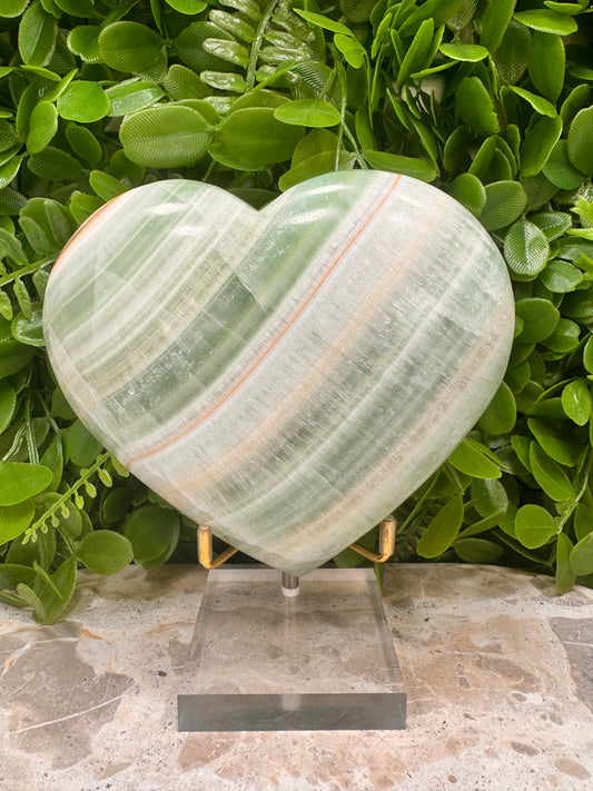 Pistachio Calcite Heart 1072g