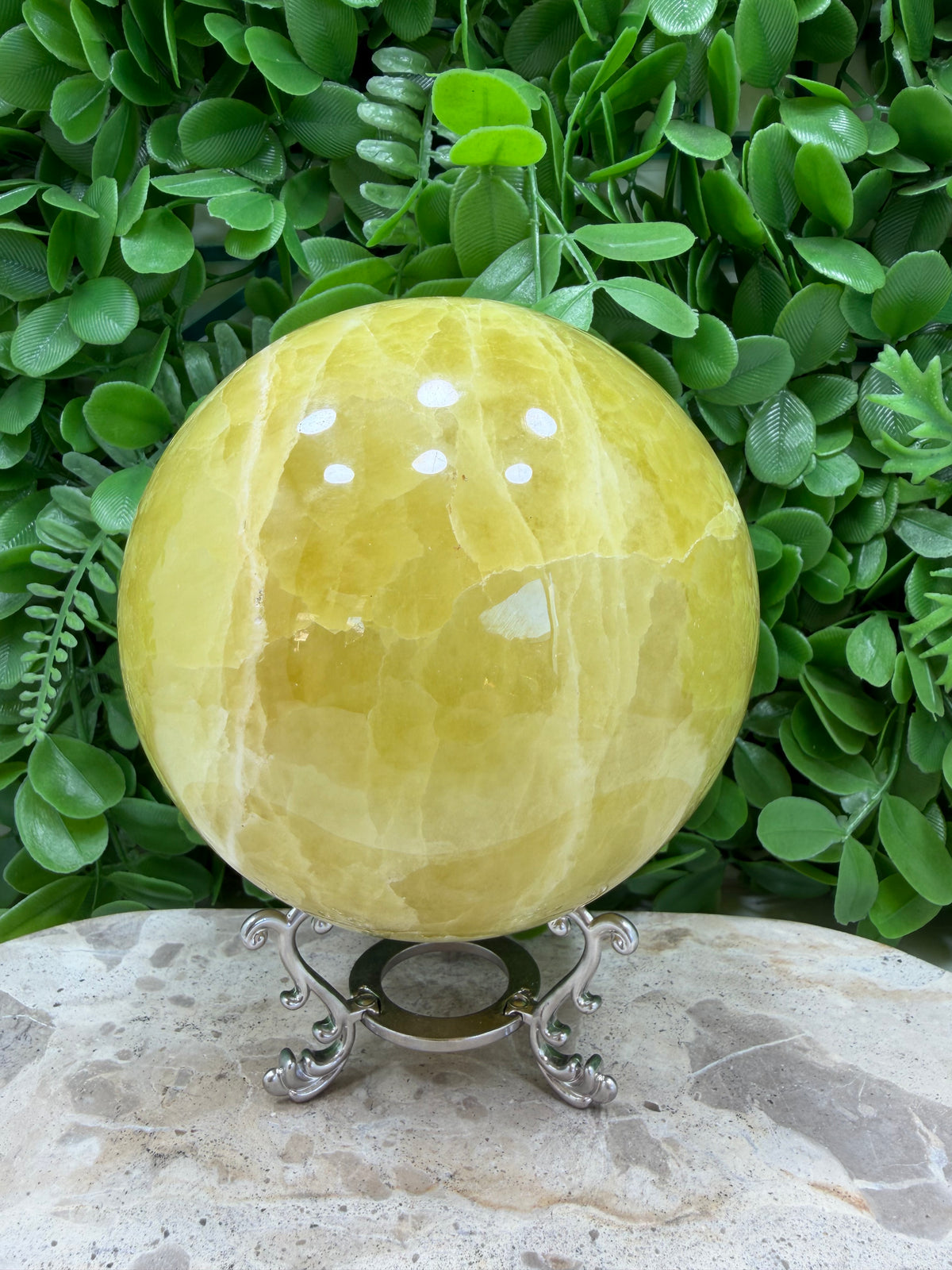 Lemon Calcite Sphere 2356g | Joy • Confidence • Motivation