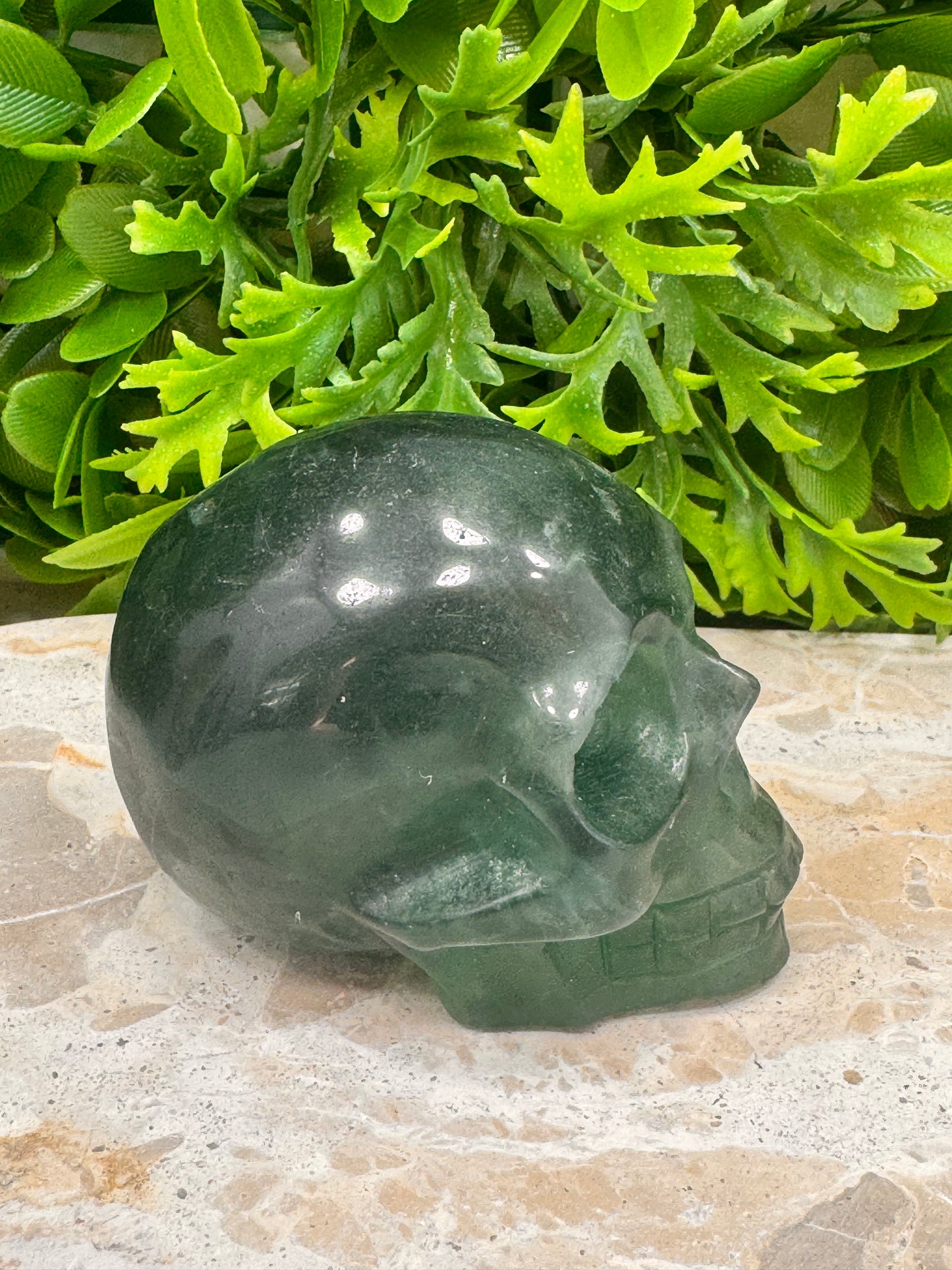 Green Fluorite Skull 522g