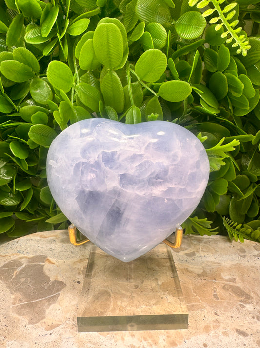 Blue Calcite Heart 386g