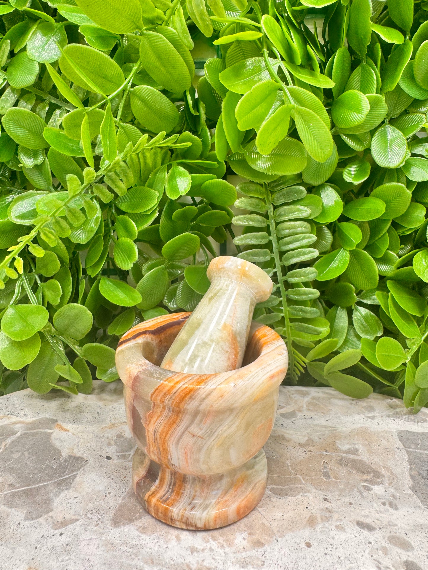 Green Banded Onyx Mortar and Pestle 336g