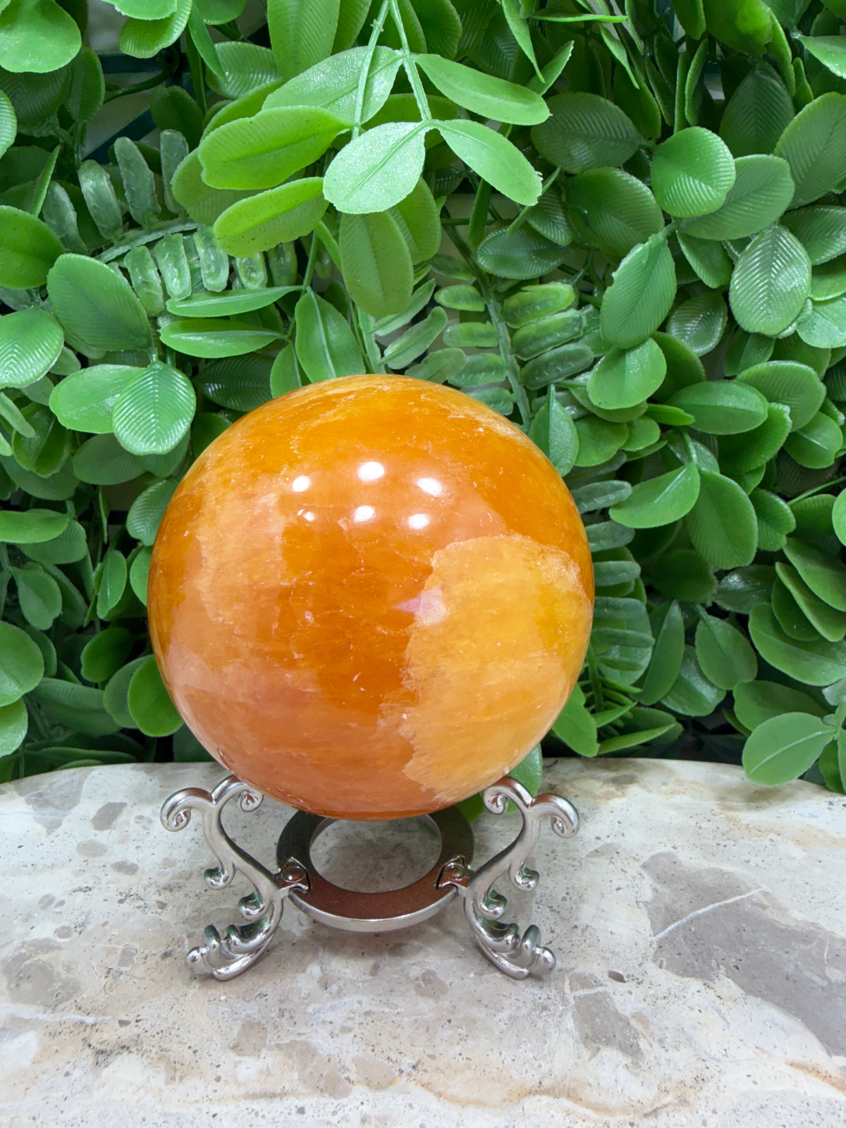 Crystallised Orange Calcite Sphere 646g | Energy • Joy • Creativity