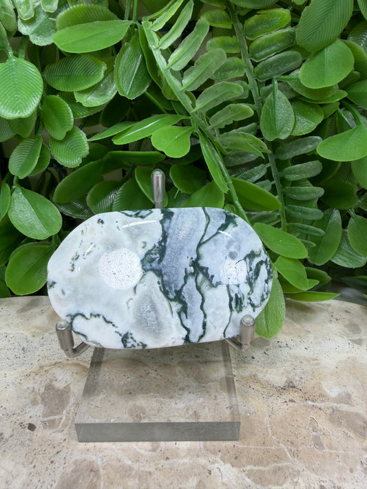 Moss Agate Palm Stone 88g