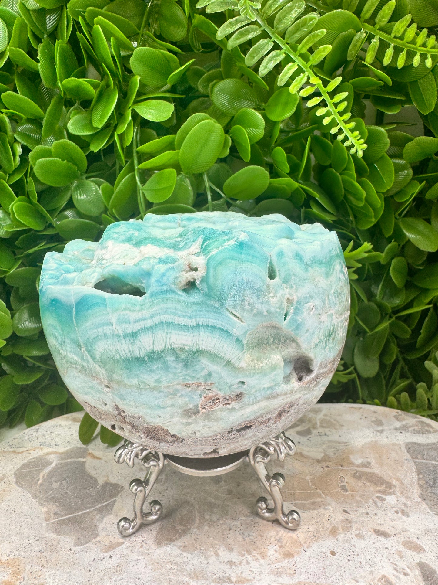 Hemimorphite Half Sphere 1616g