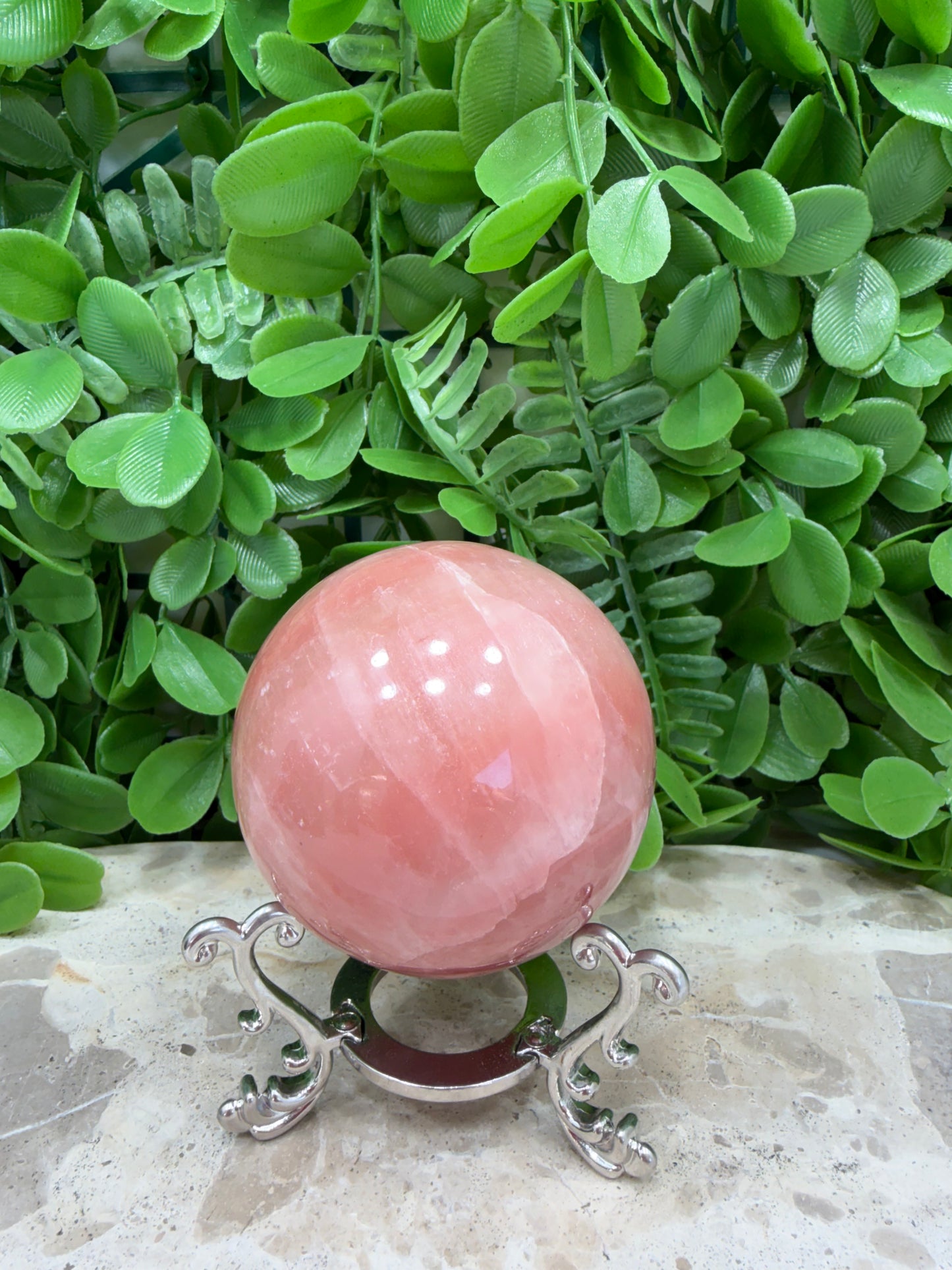 Rose Calcite Sphere 392G