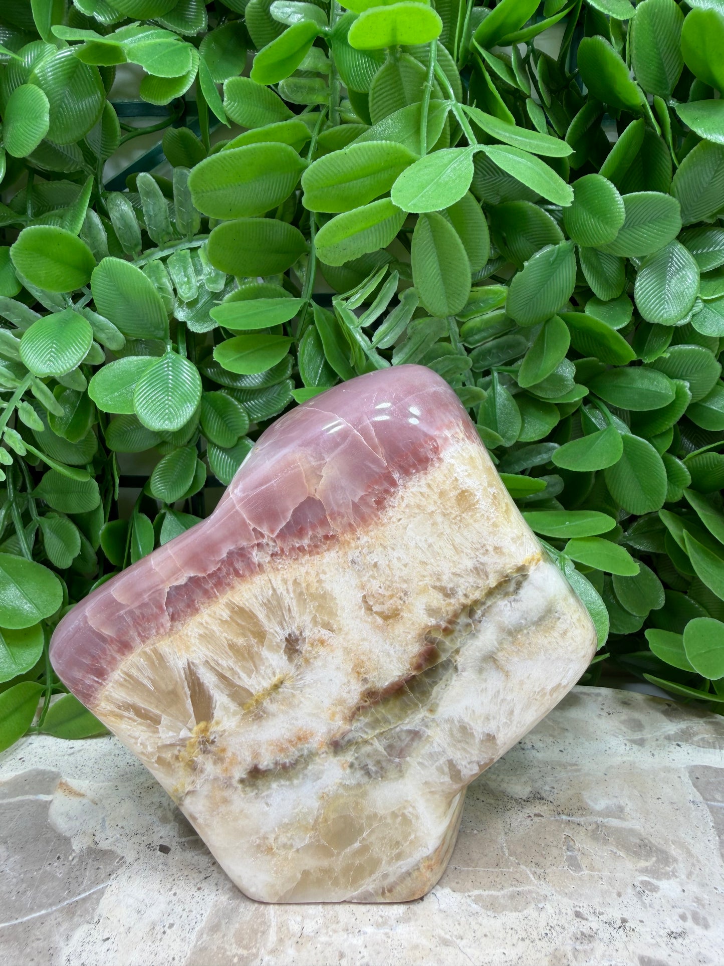 Pink Banded Onyx Freeform 504g