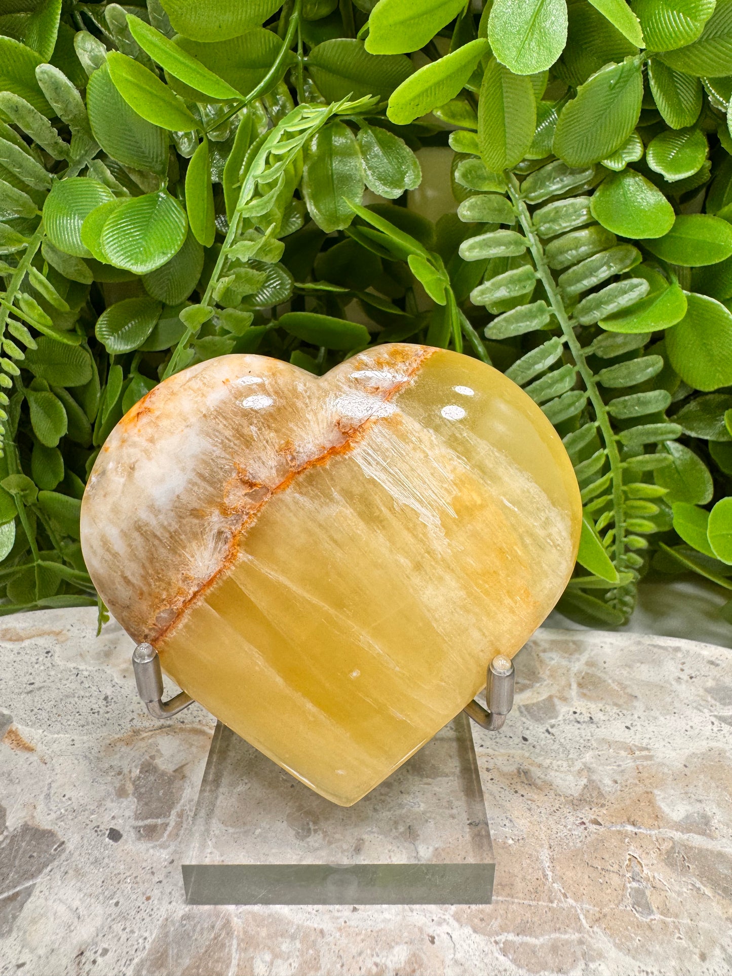 Lemon Banded Calcite Heart 210g