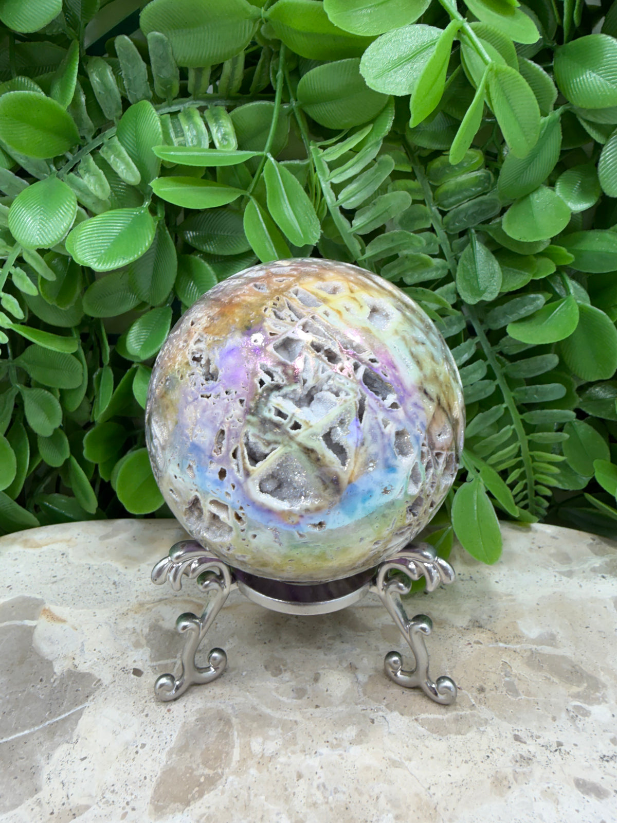 Aura Sphalerite Sphere | Grounding • Confidence • Vitality