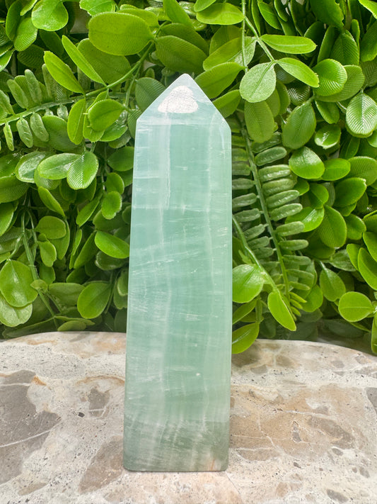 Pistachio Calcite Tower 422g