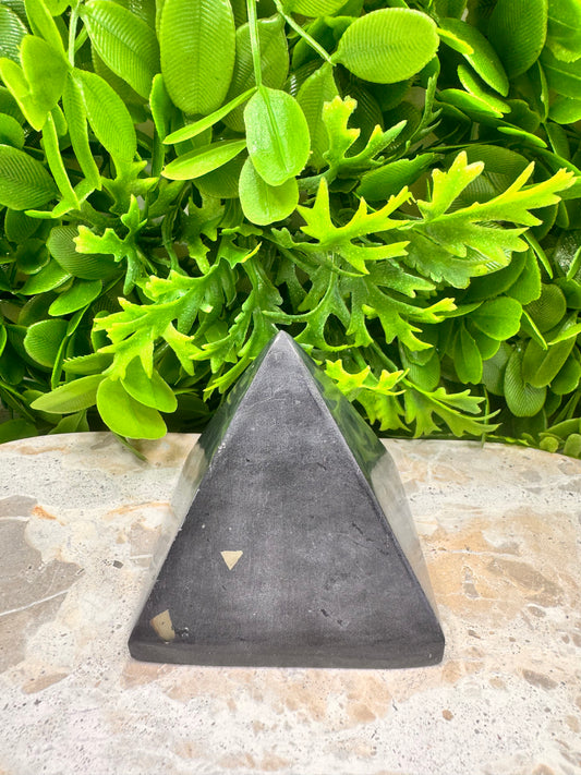 Black Jade with Pyrite Pyramid 326g