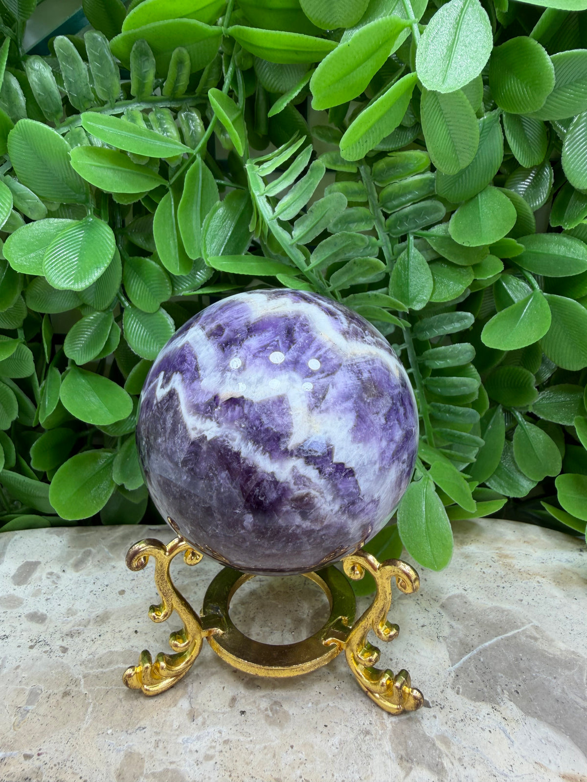 Chevron Amethyst Sphere 338g