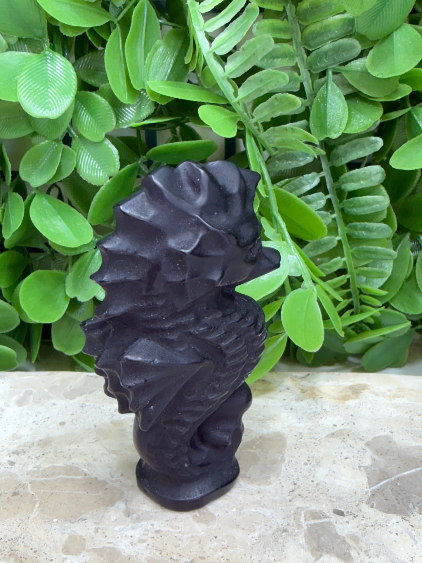Black Obsidian Seahorse 110g