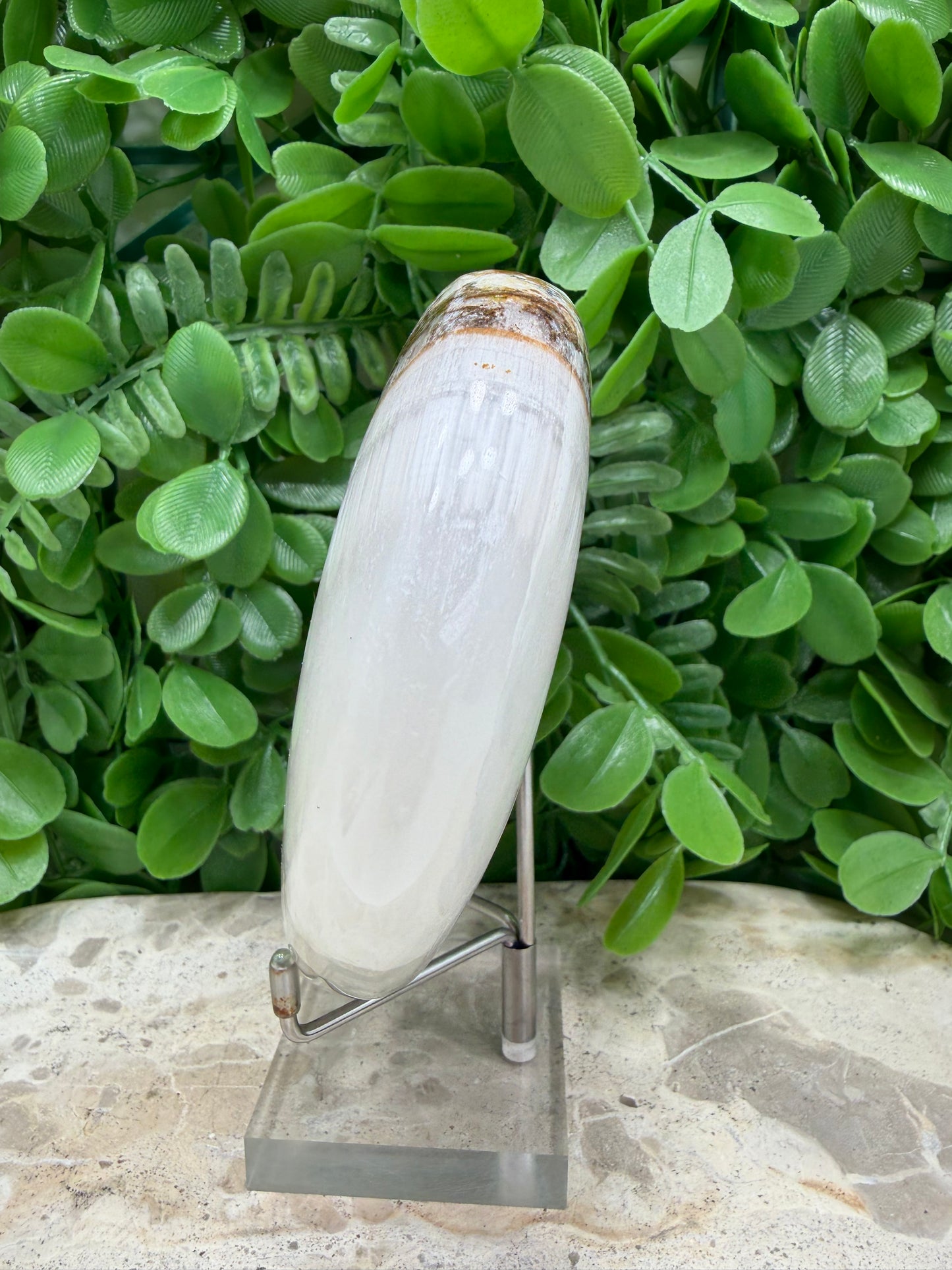 Dendritic Silky White Calcite Heart 808g