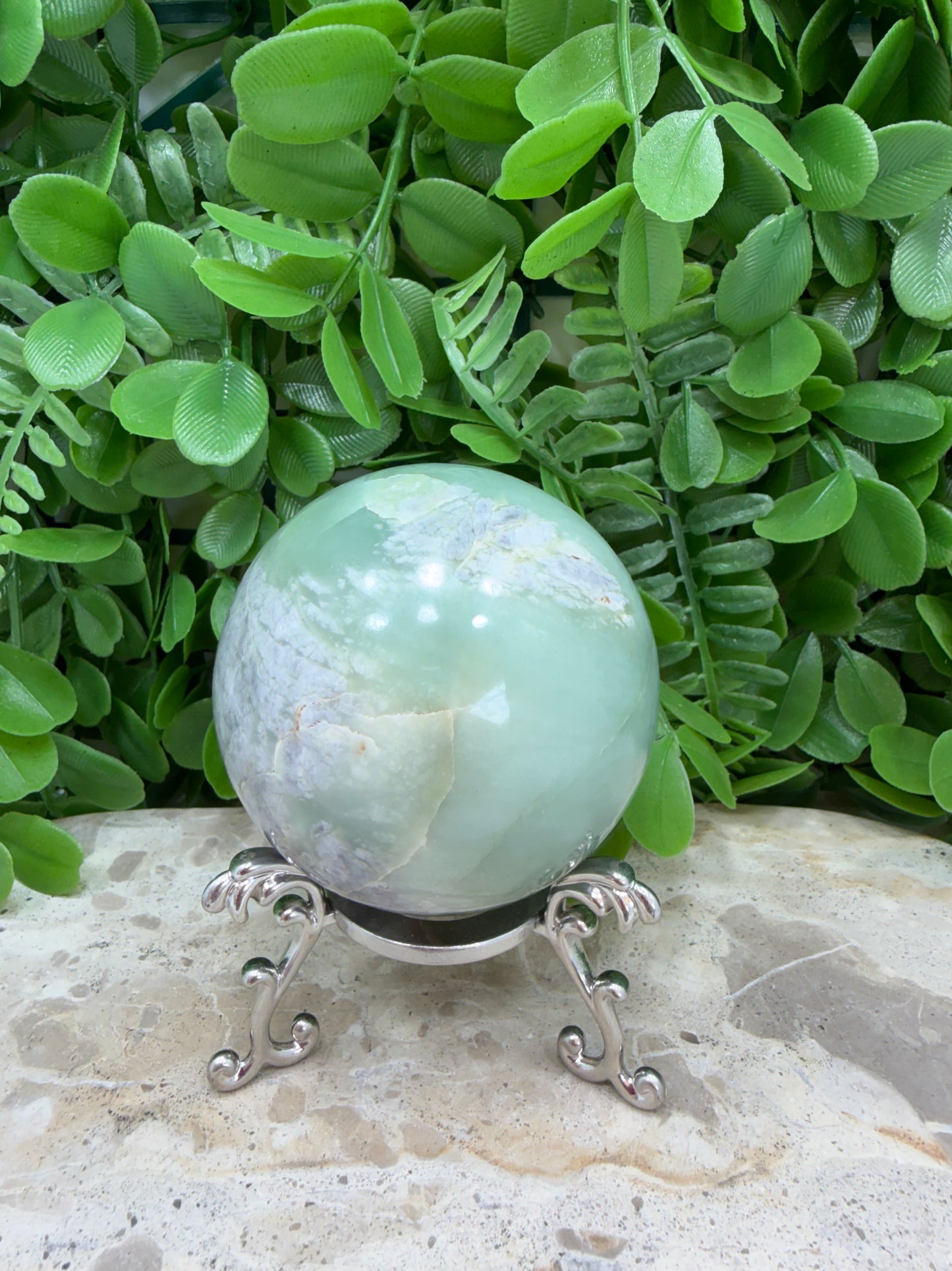 Flower Jade Sphere 424g