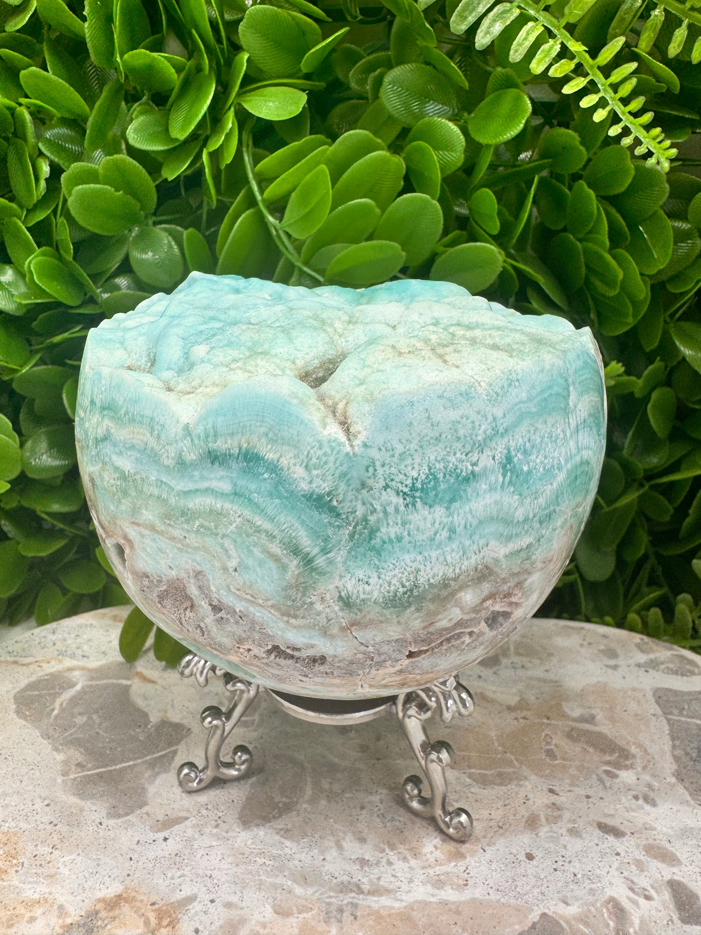 Hemimorphite Half Sphere 1616g