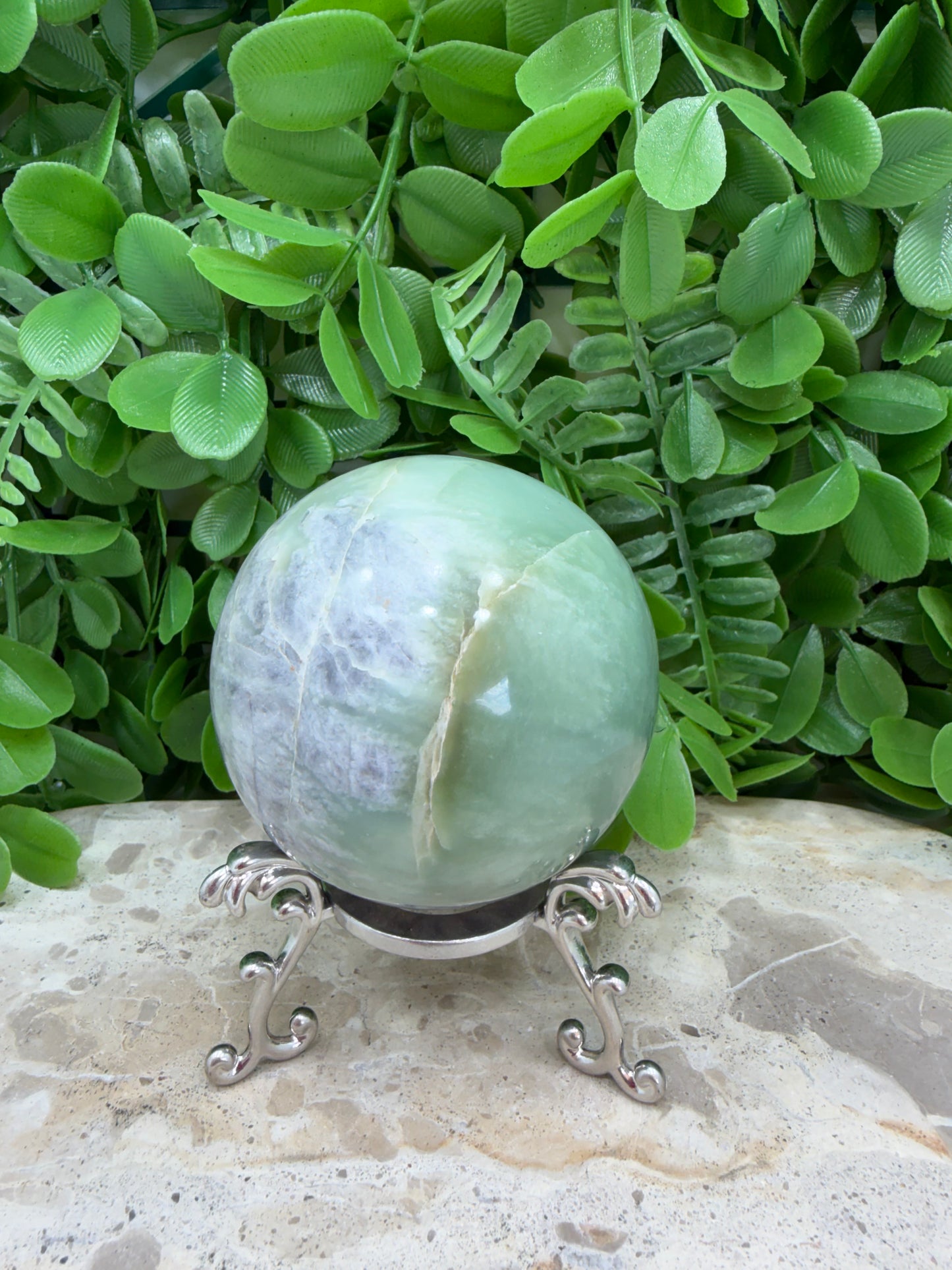 Flower Jade Sphere 424g