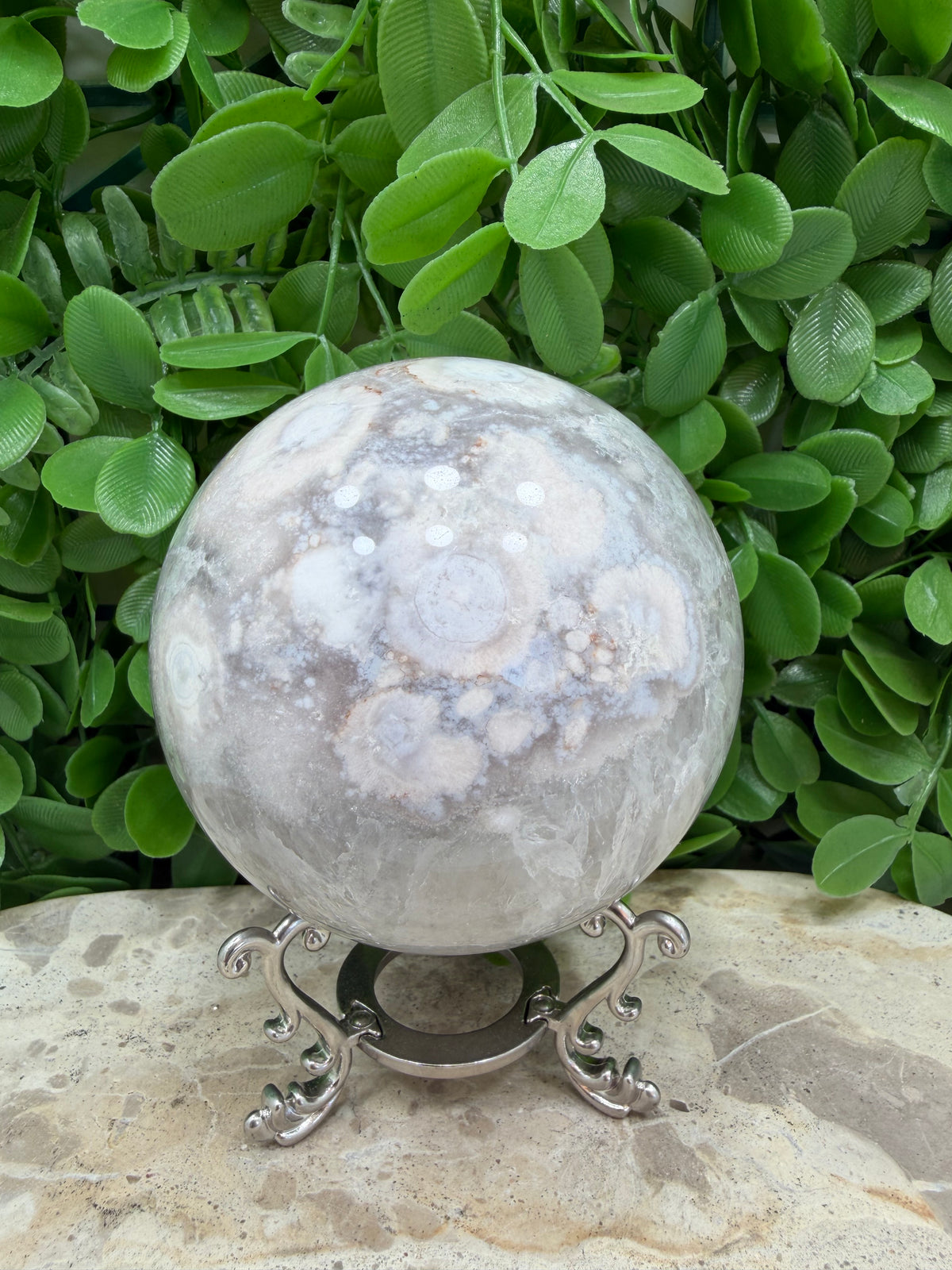 Flower Agate Sphere 944g | Growth • Confidence • New Beginnings
