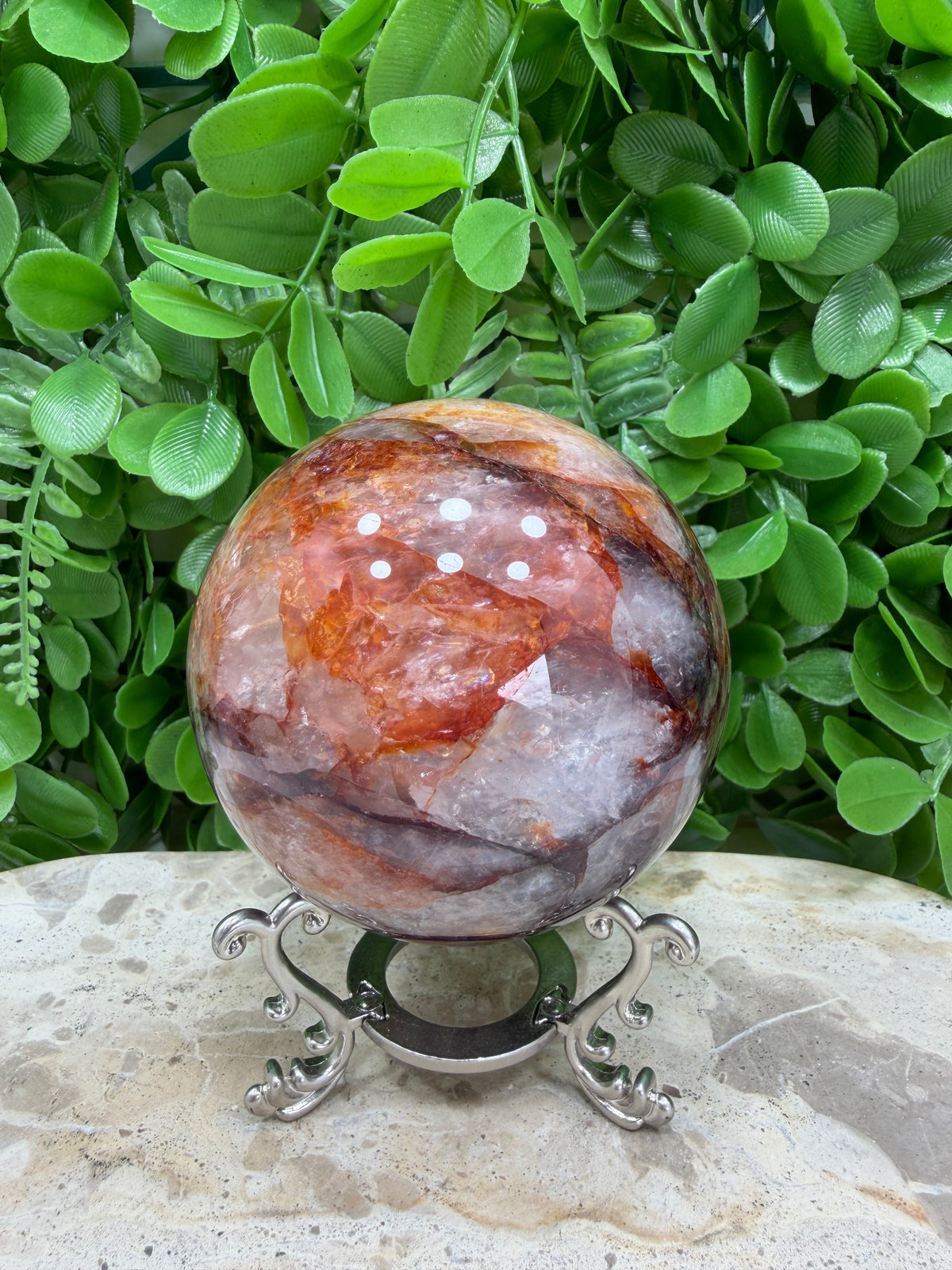 Fire Quartz Sphere | Grounding • Confidence • Inner Strength