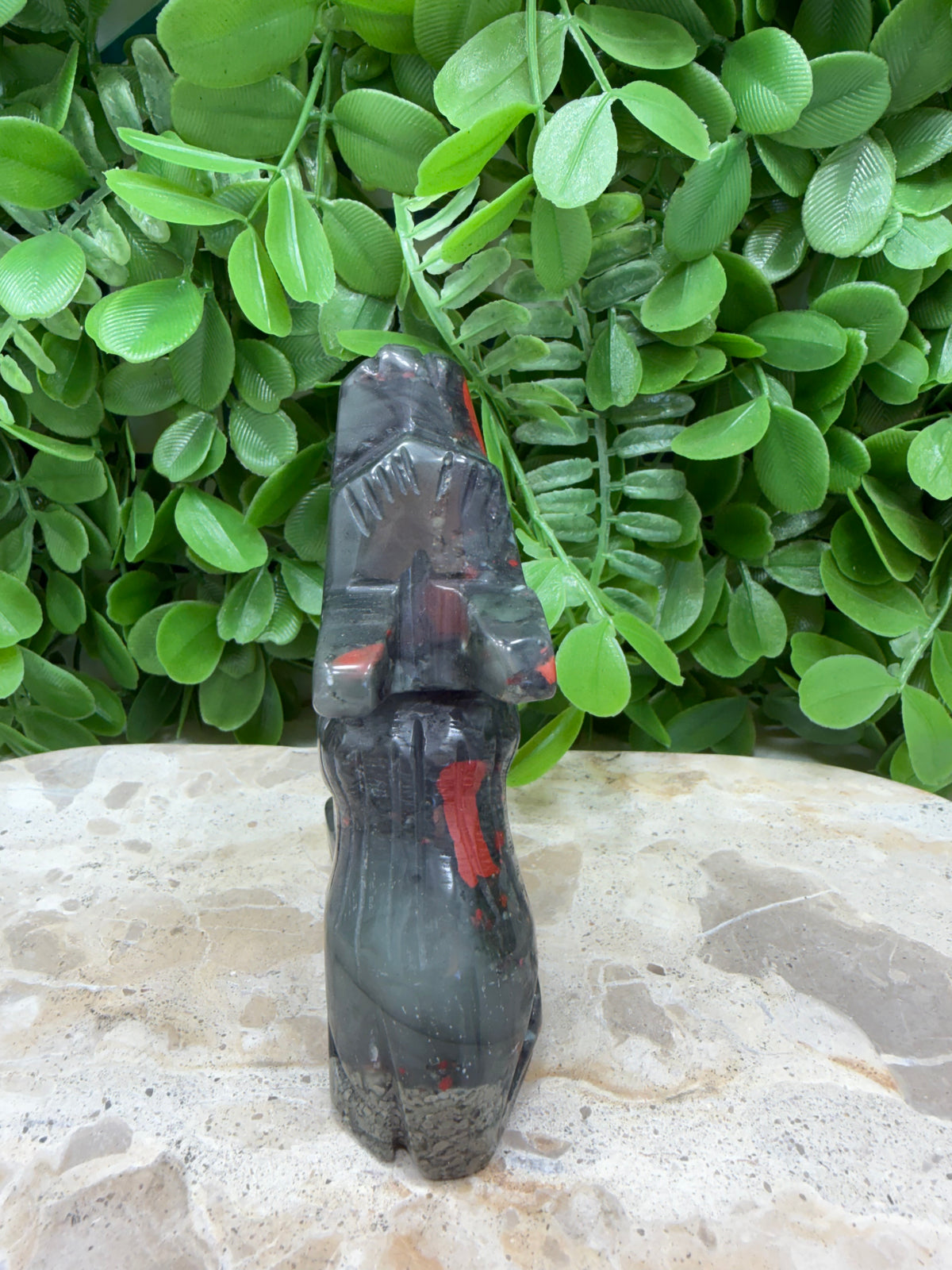 African Blood Stone Wolf 290g | Strength • Courage • Vitality