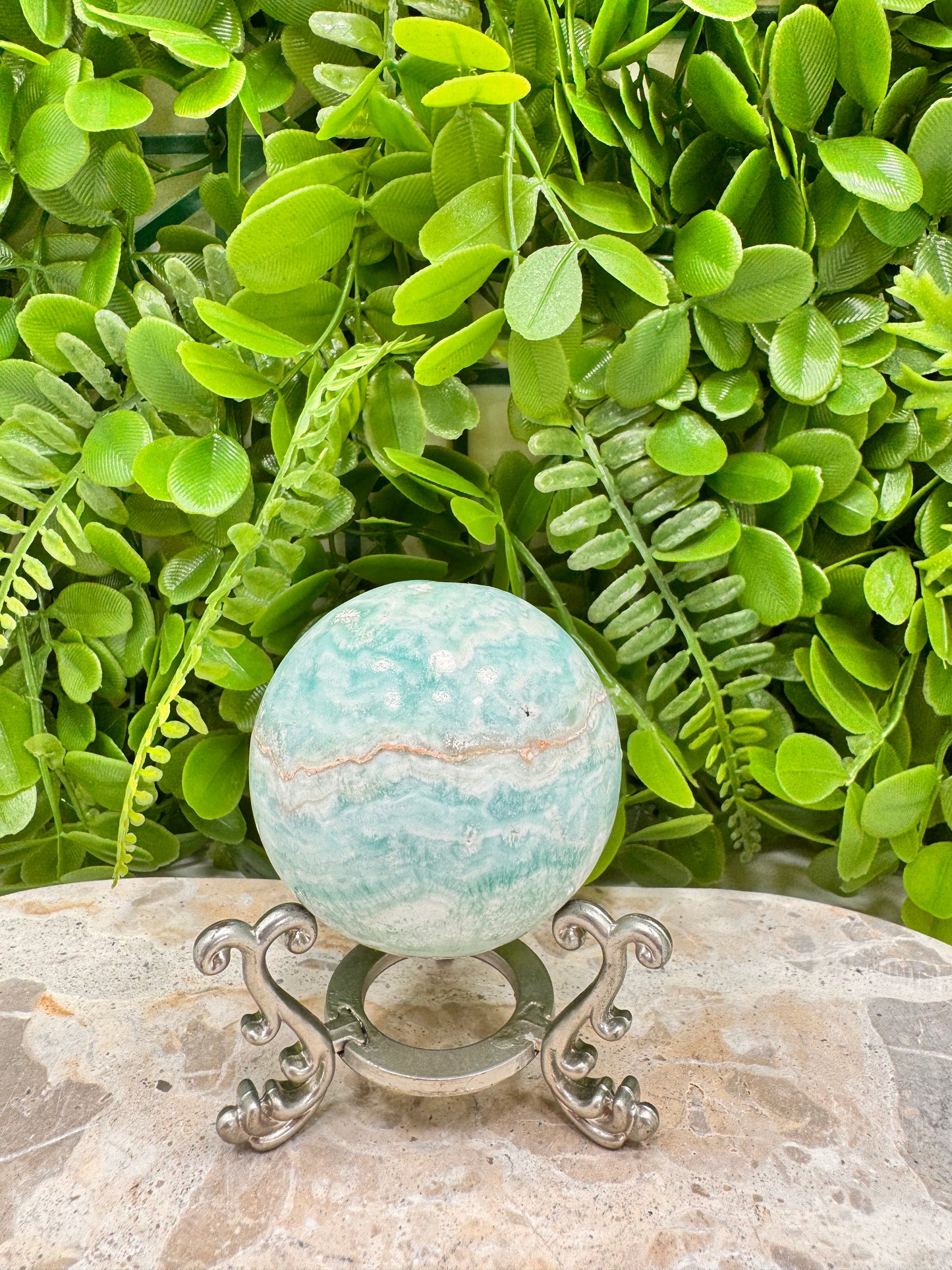 Blue Aragonite Sphere 300g
