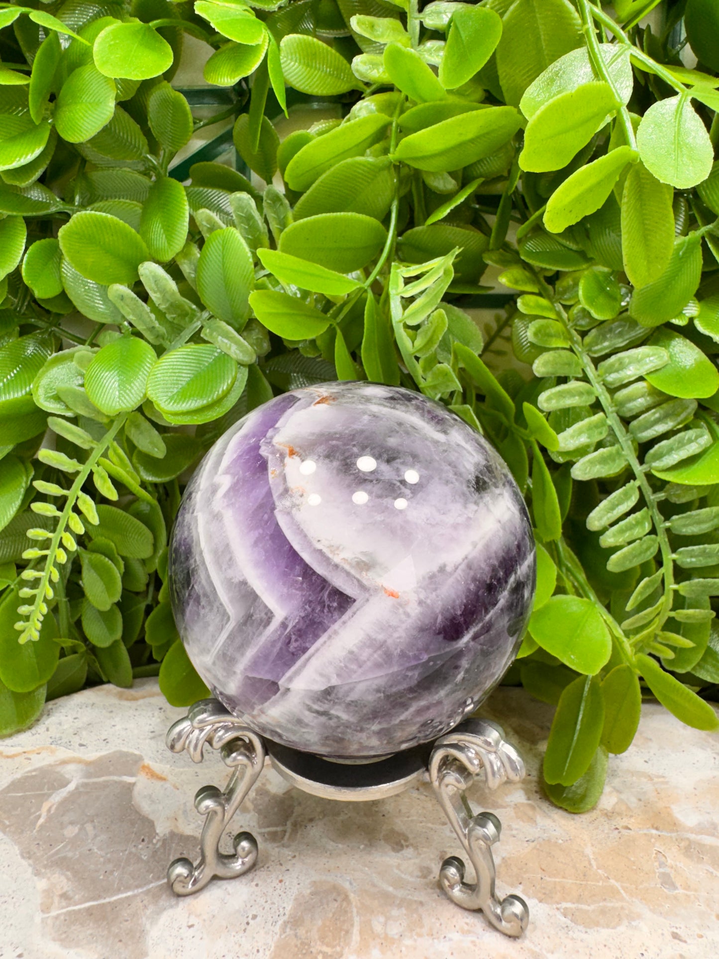 Chevron Amethyst Sphere 553g