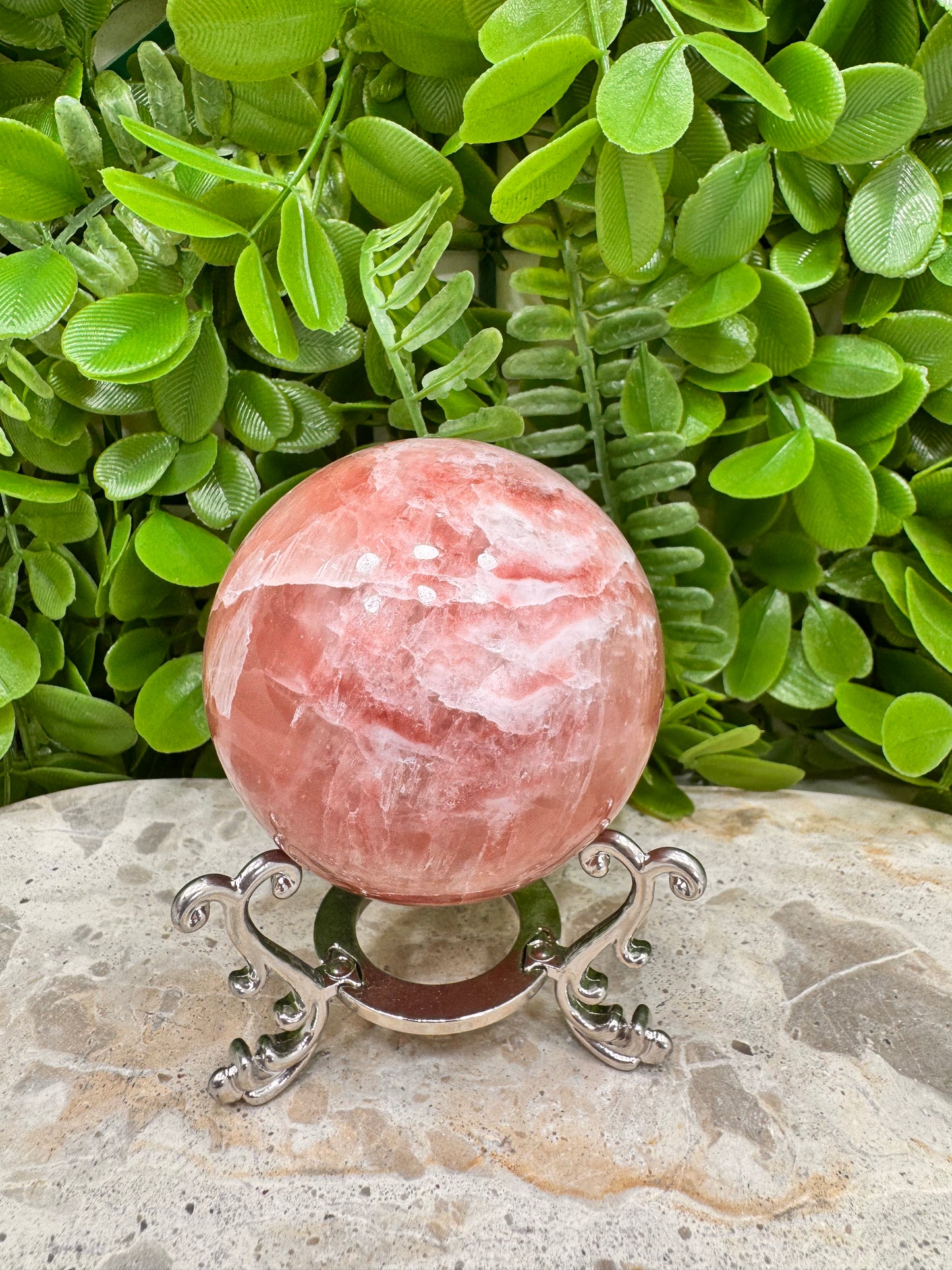 Rose Calcite Sphere 402