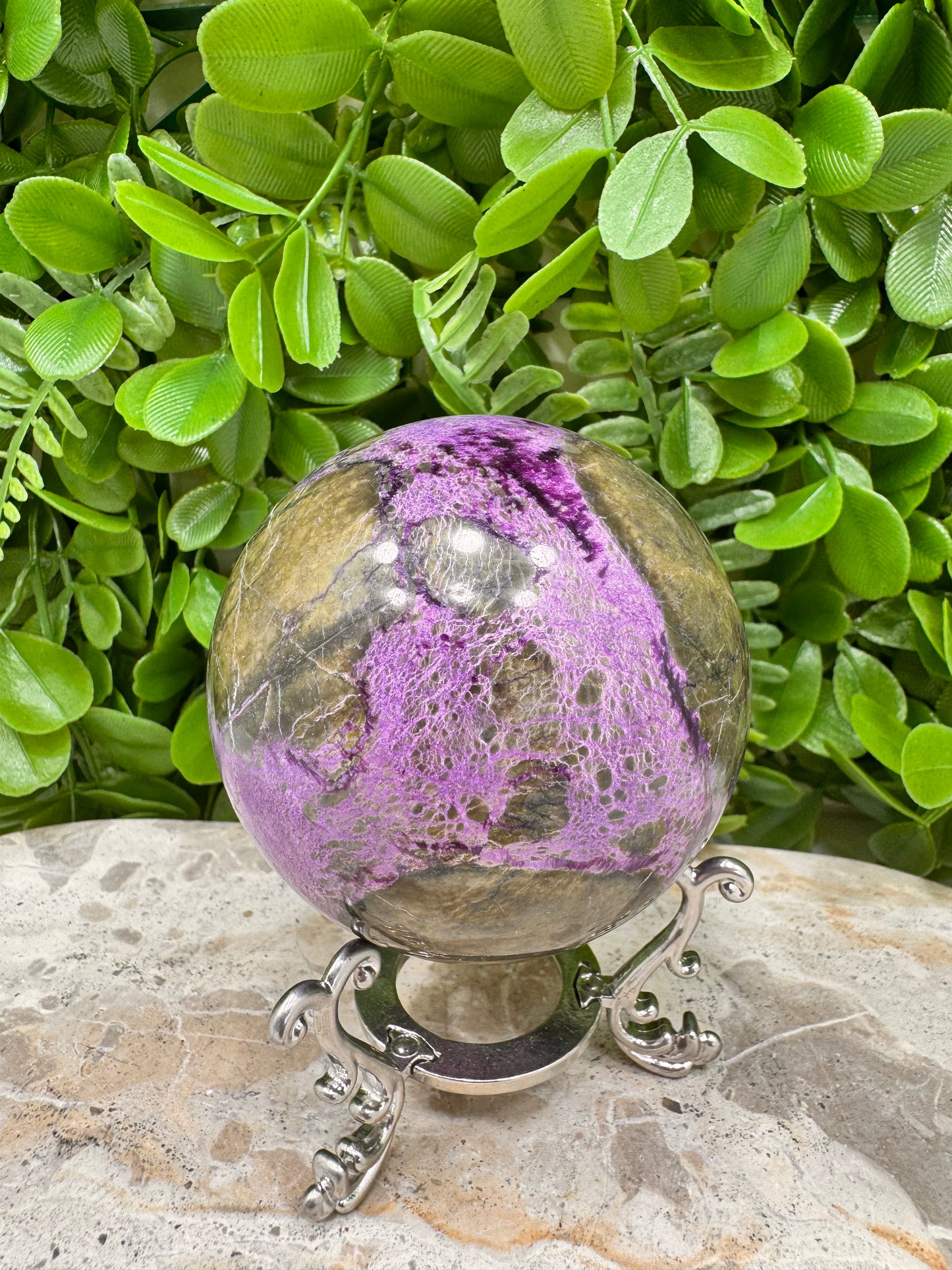 Atlantisite Stichtite Sphere 446g