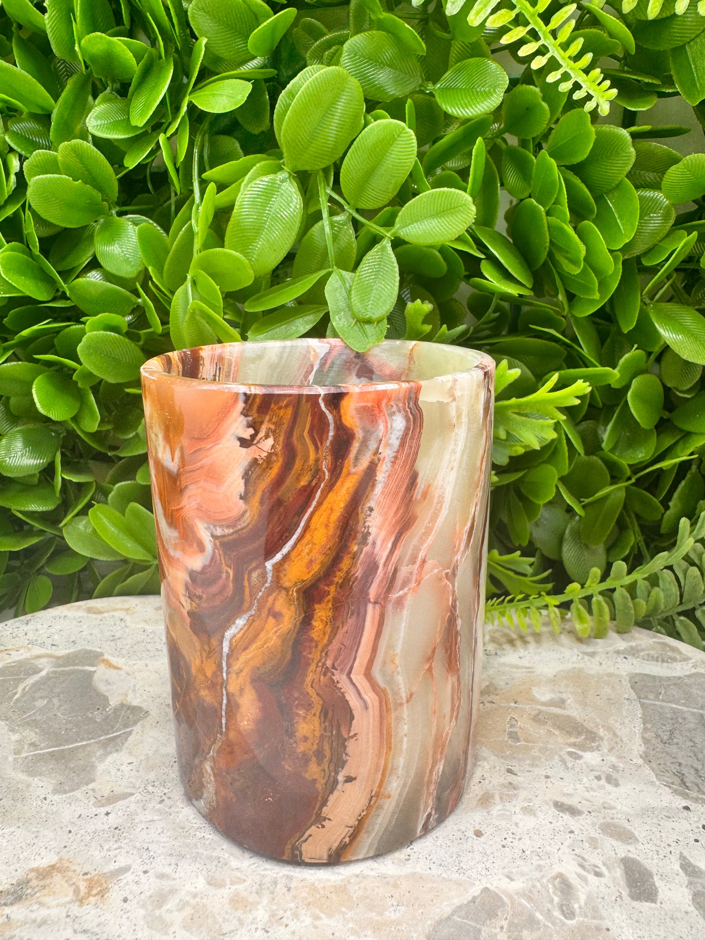Green Banded Onyx Mug 440g