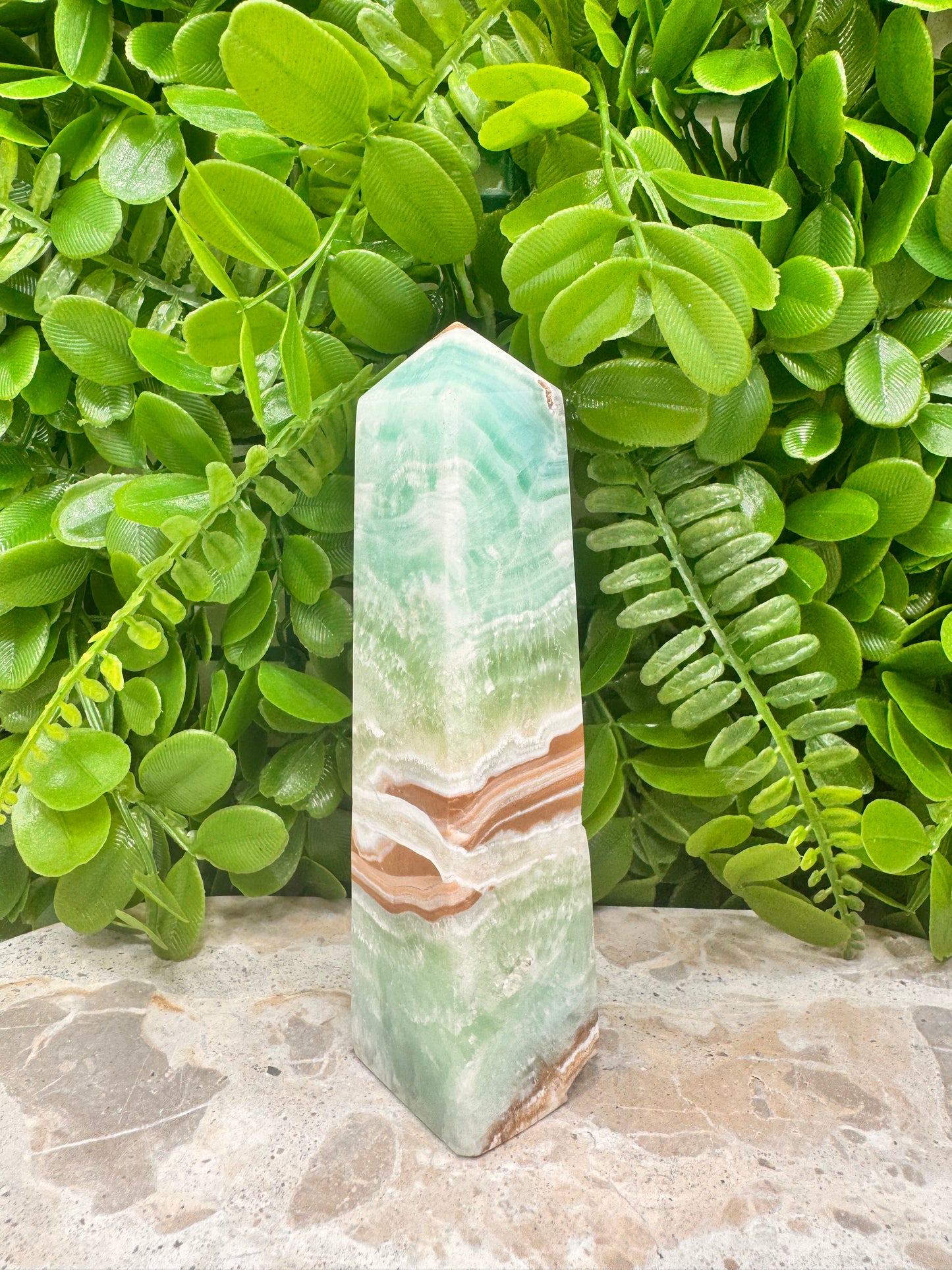 Blue Caribbean Calcite Tower 338g