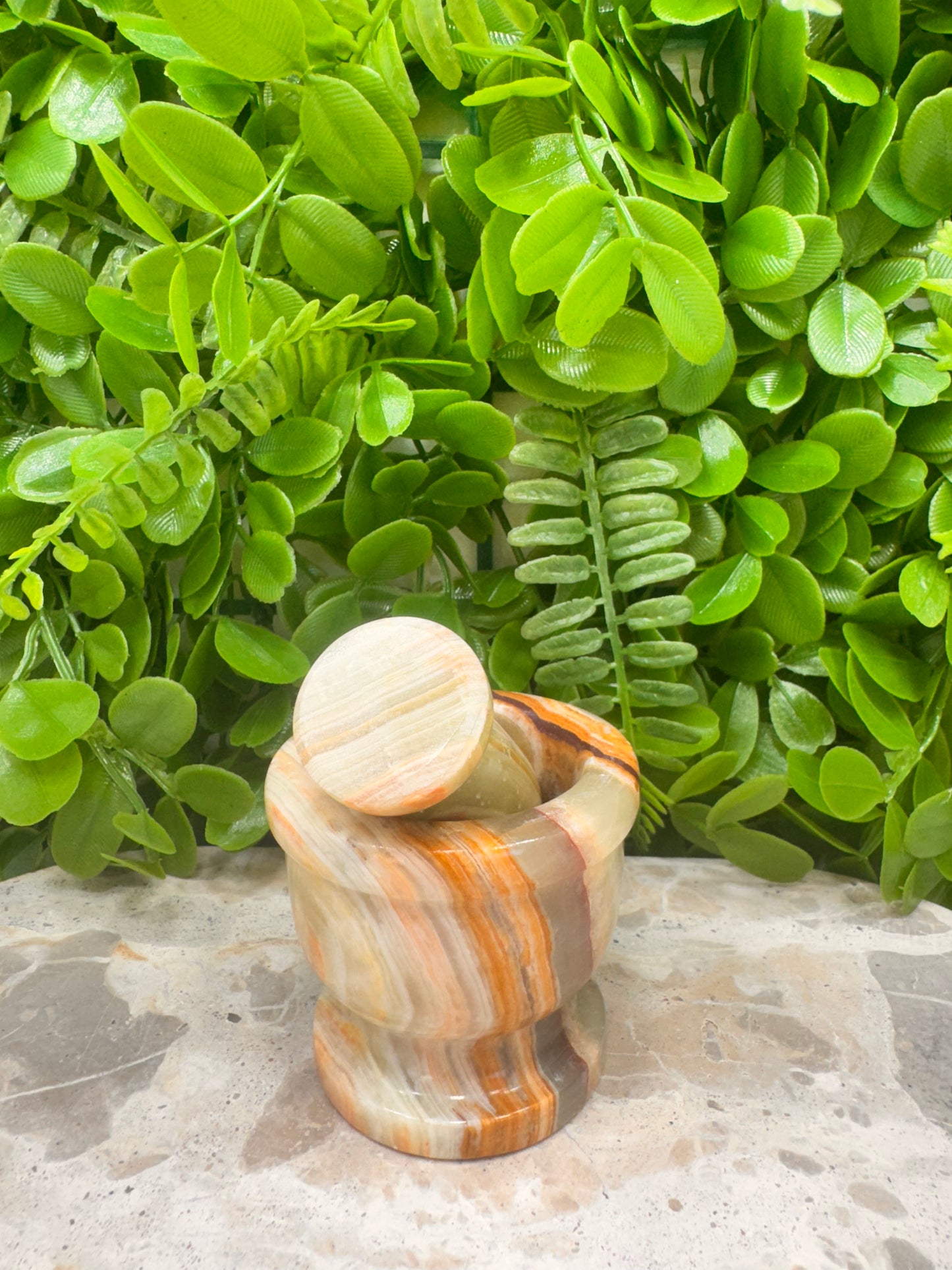 Green Banded Onyx Mortar and Pestle 336g