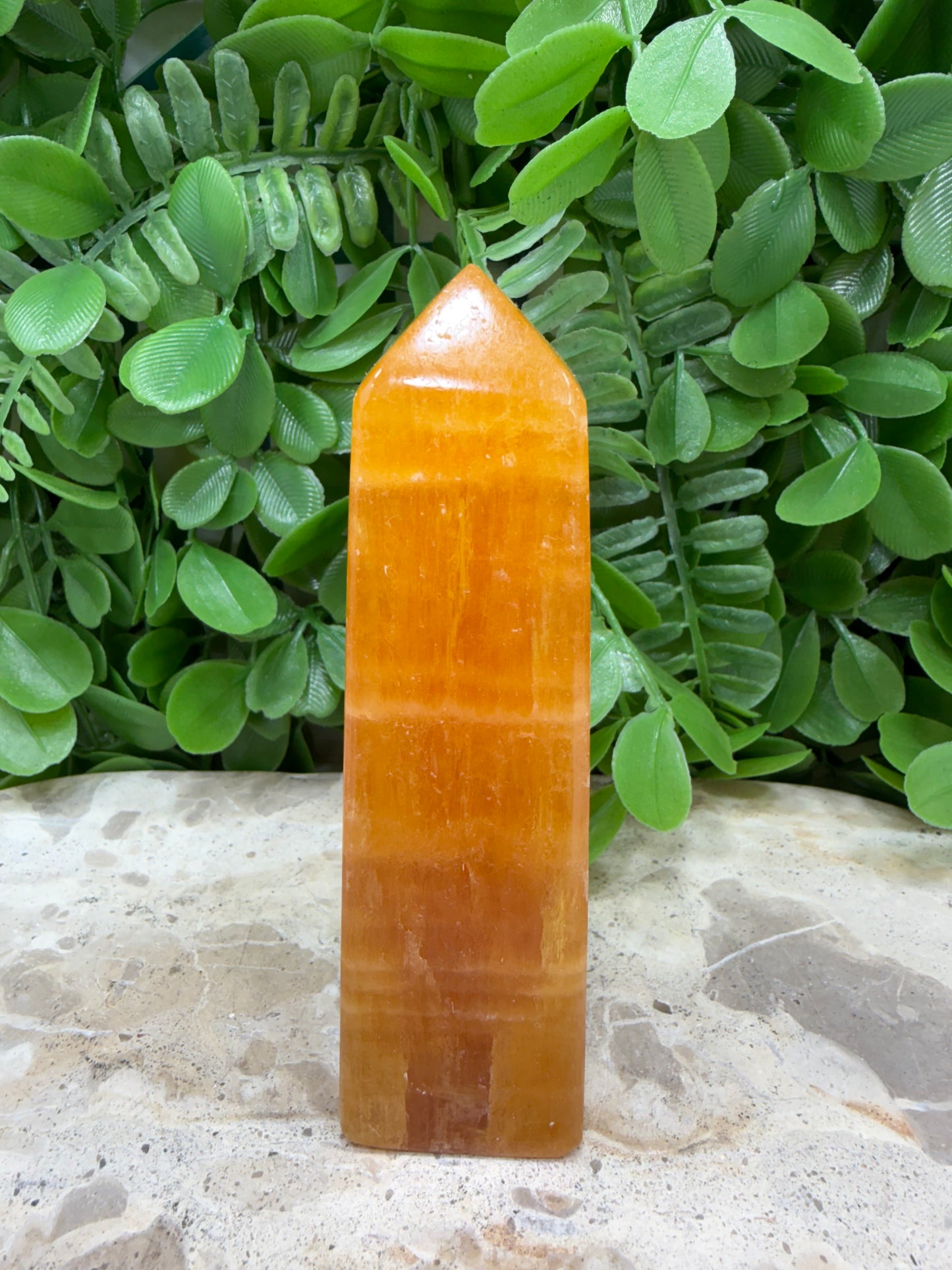 Orange Crystalized Calcite Tower 270g