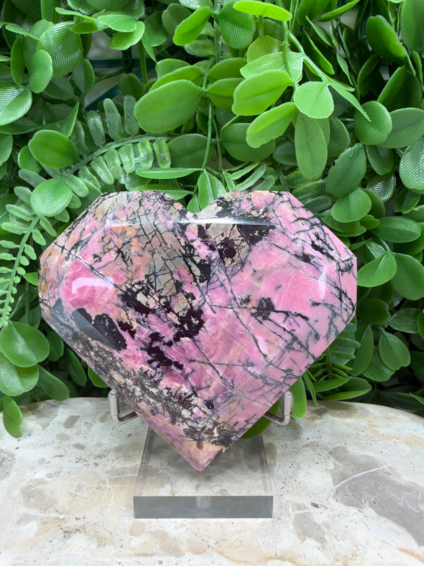Rhodonite Faceted Heart 686g