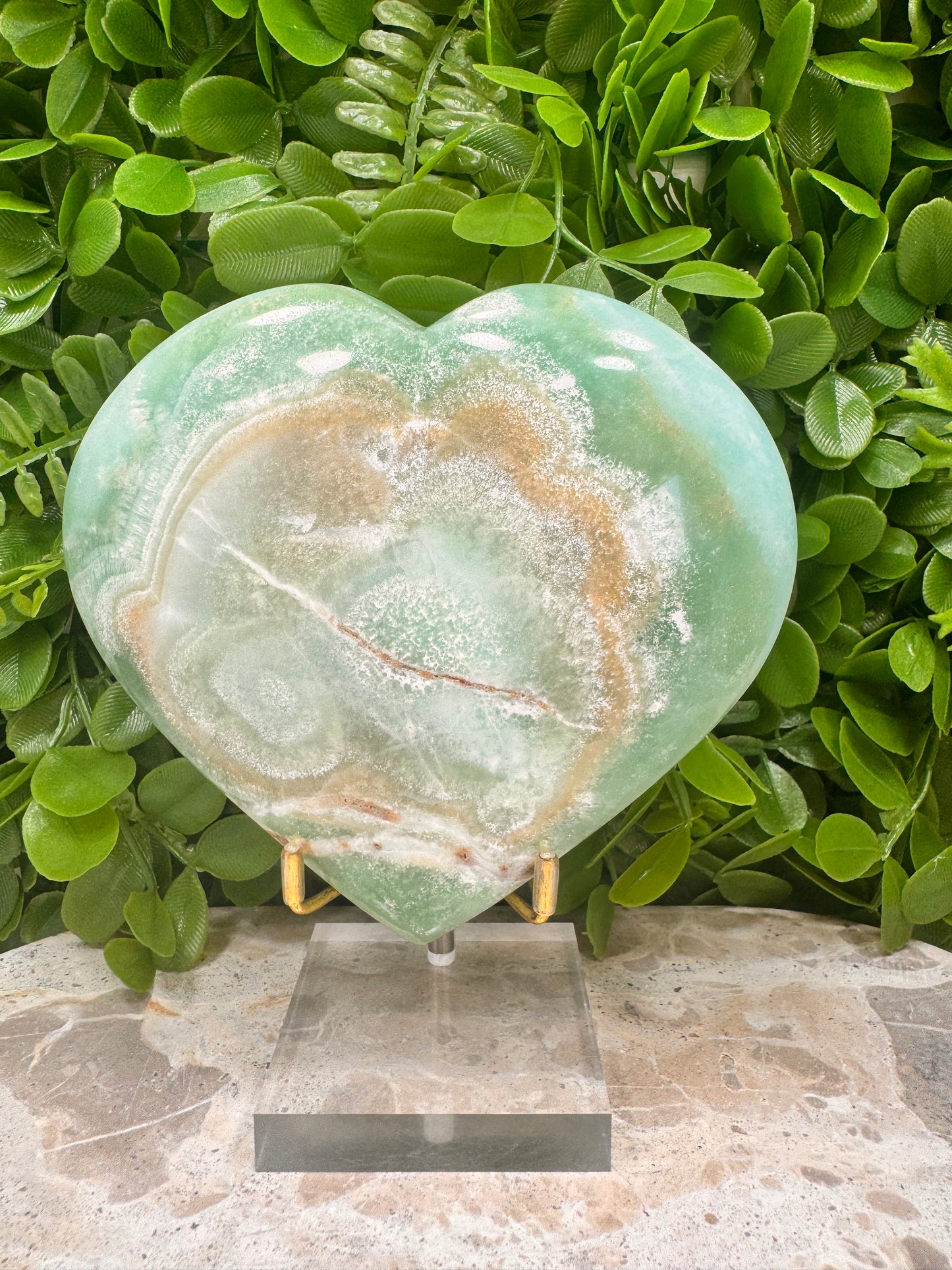 Aragonite & Smithsonite Heart 958g