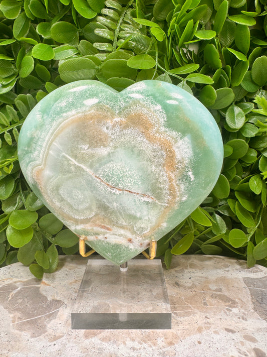 Aragonite & Smithsonite Heart 958g