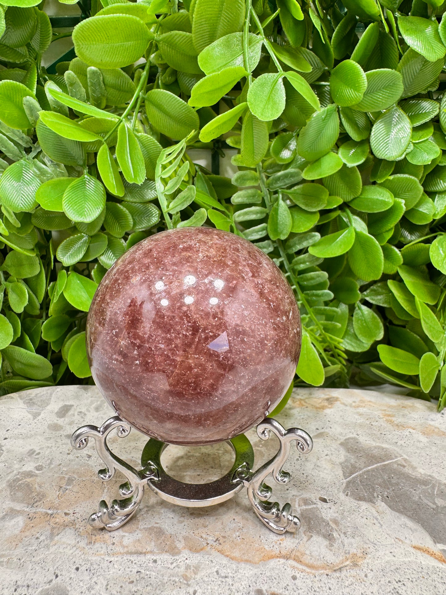 Strawberry Quartz Sphere 398g