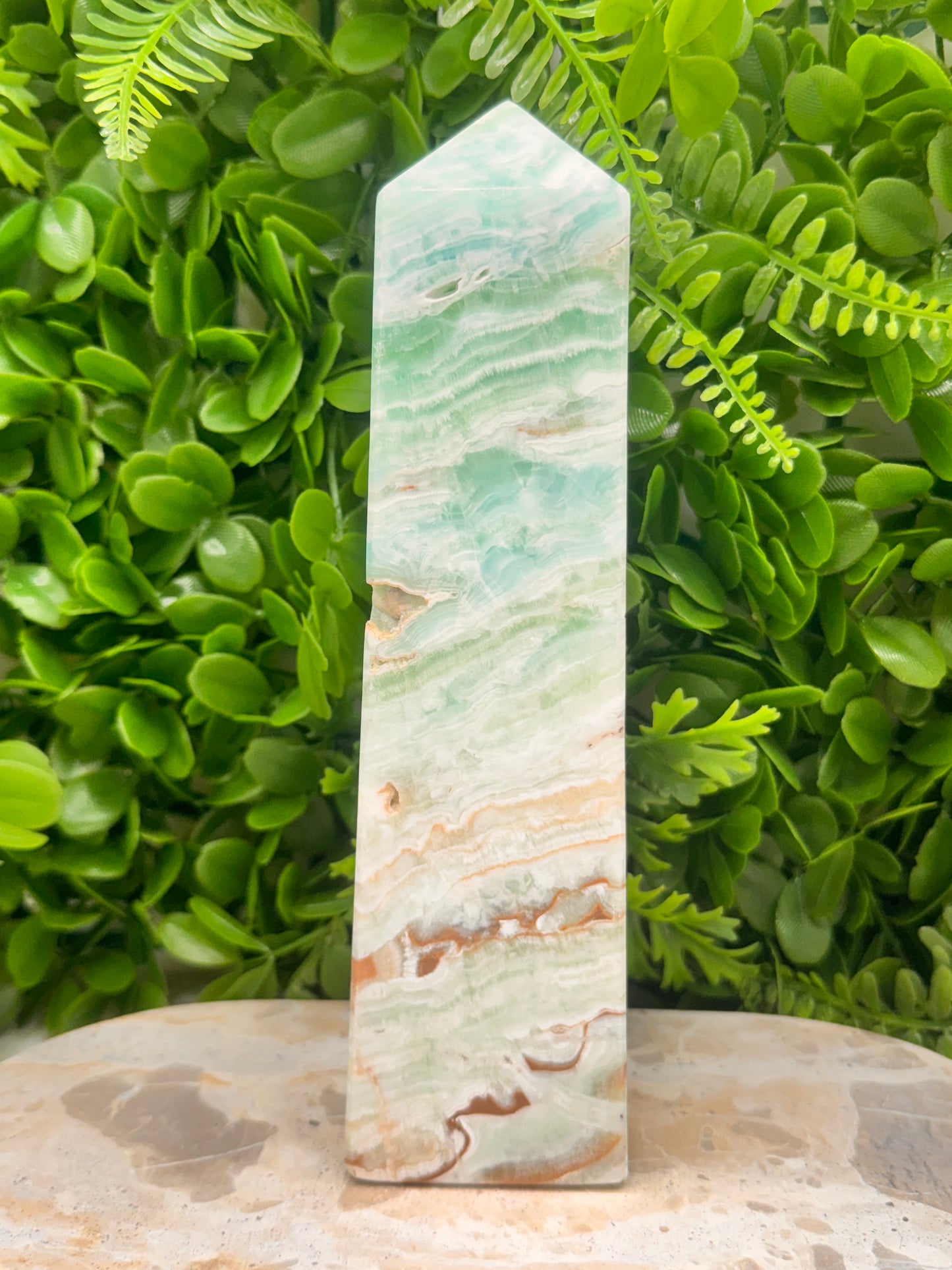 Blue Caribbean Calcite Tower 1762g