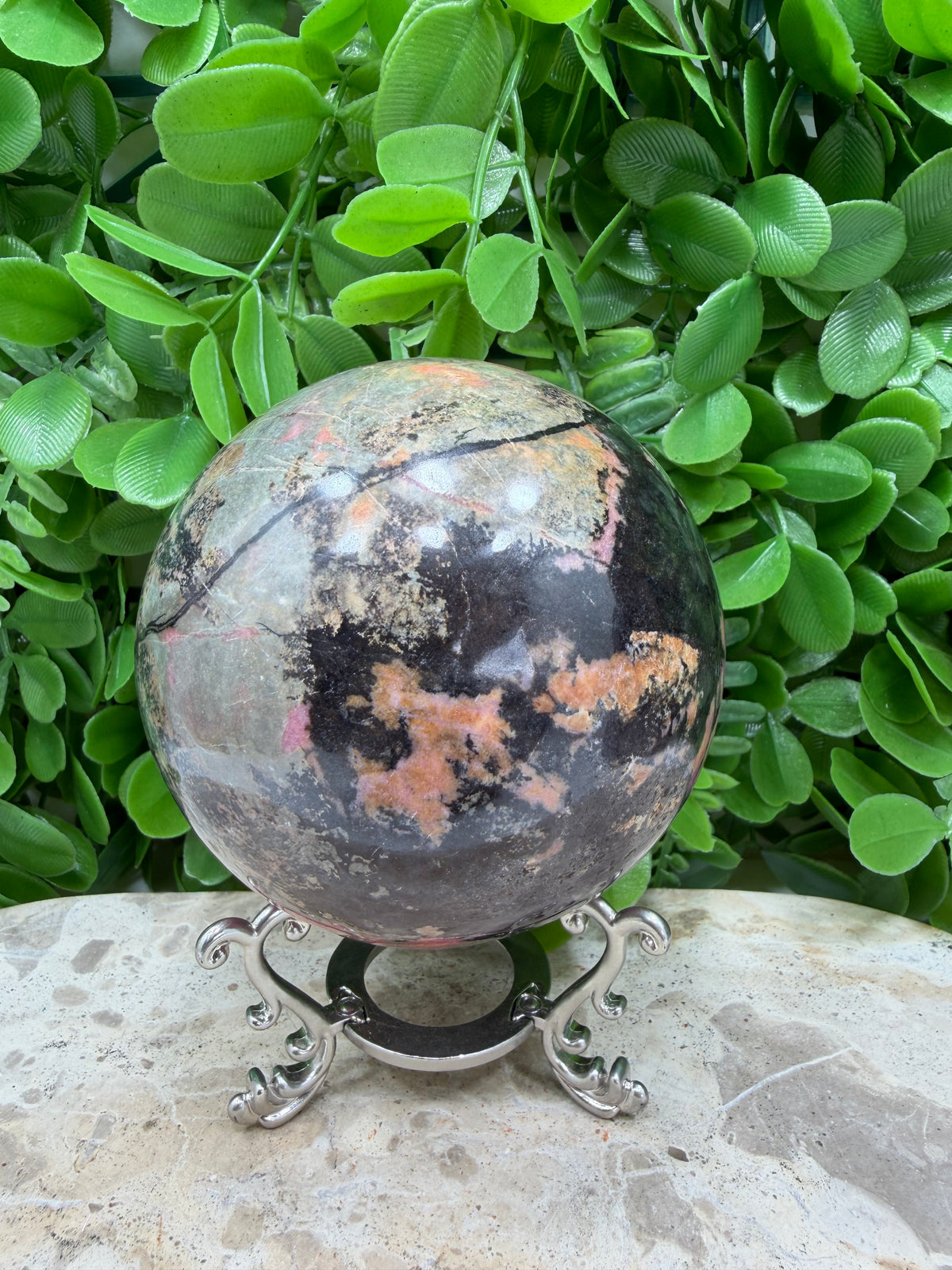 Rhodonite Sphere | Love • Compassion • Emotional Healing