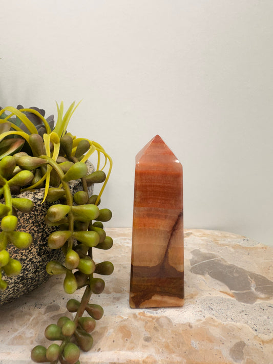 Peach Banded Calcite Points 214g