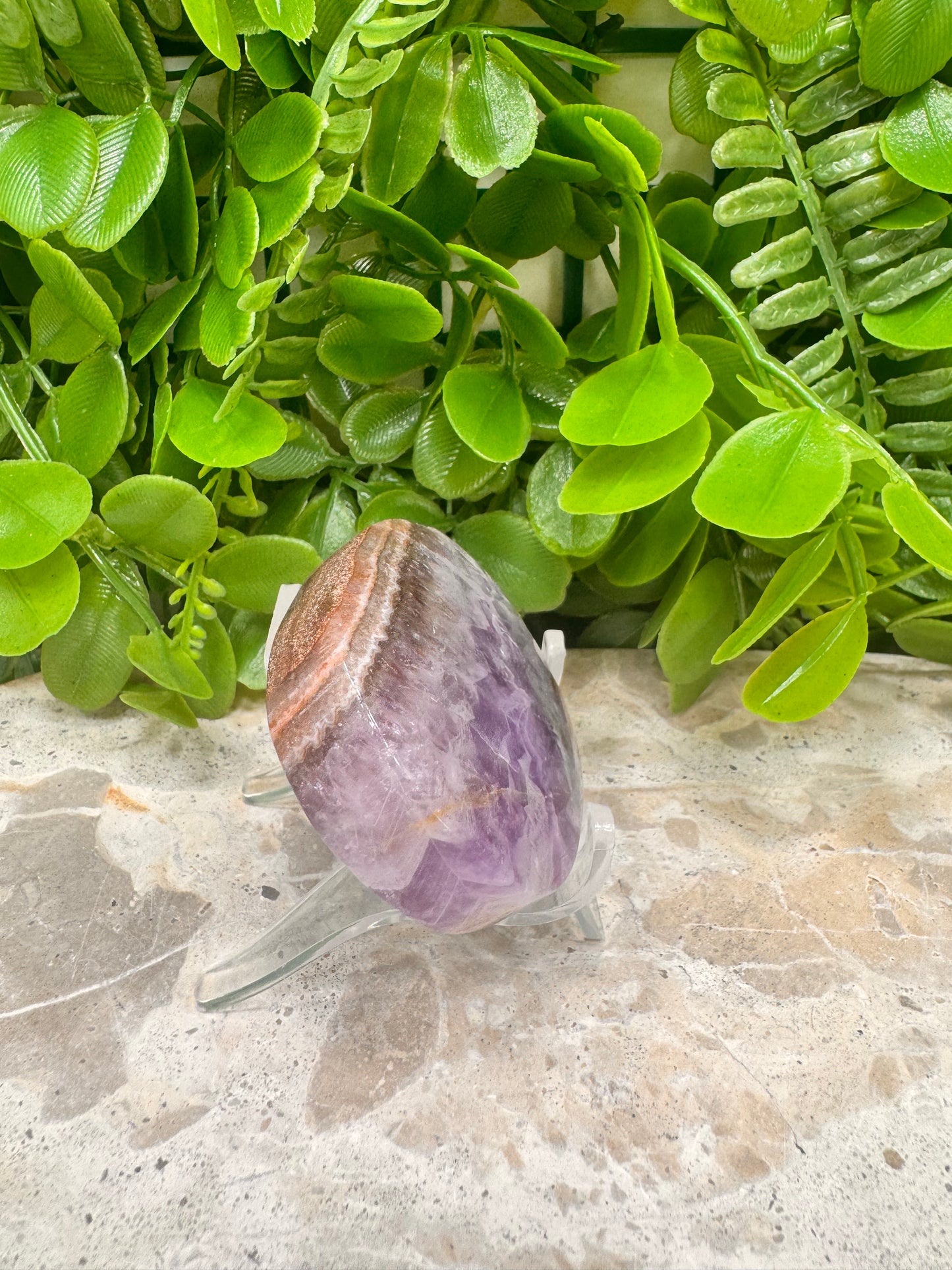 Amethyst/Mexican Agate Palm Stone 108g
