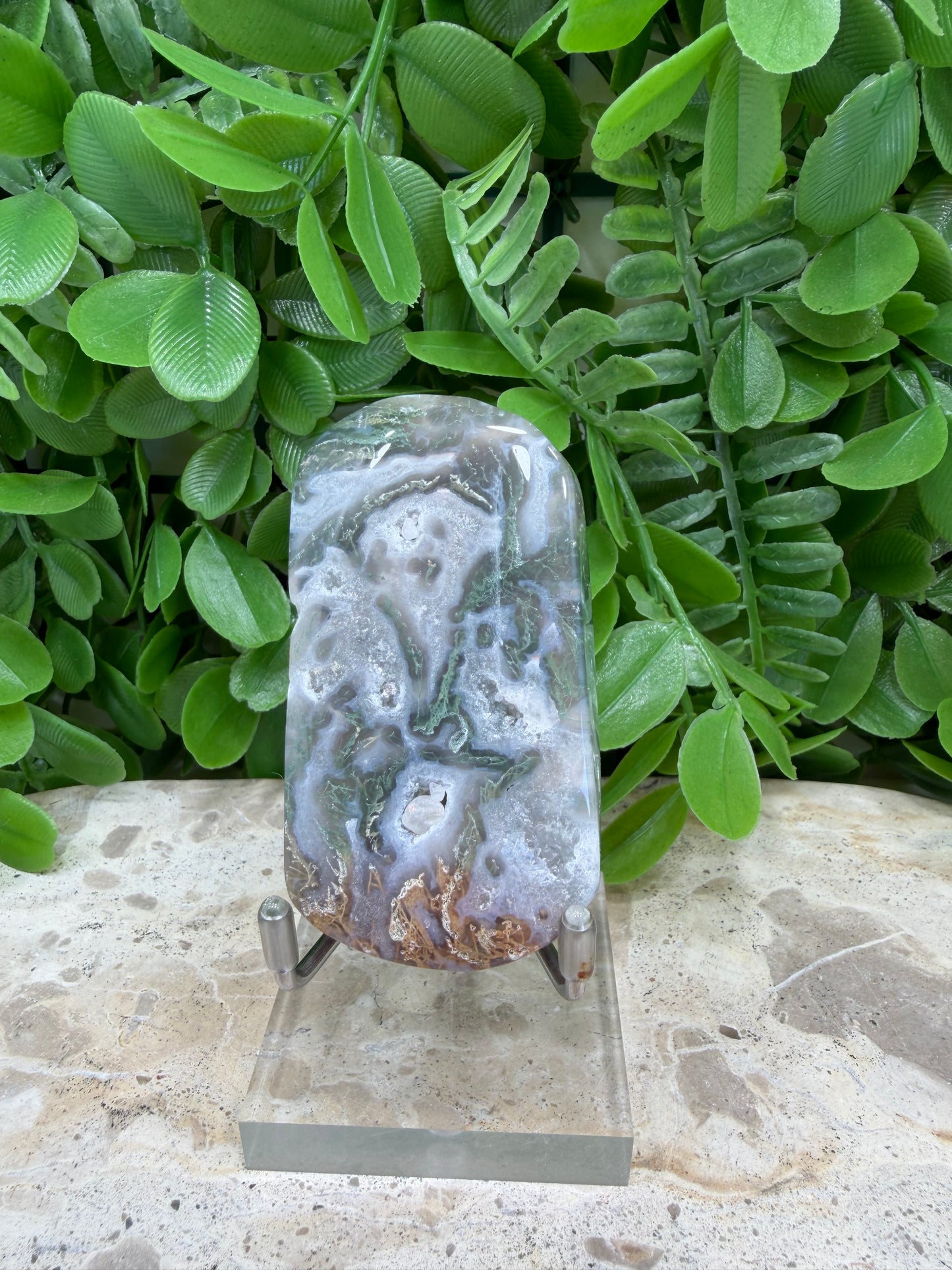 Moss Agate Palm Stone 94g