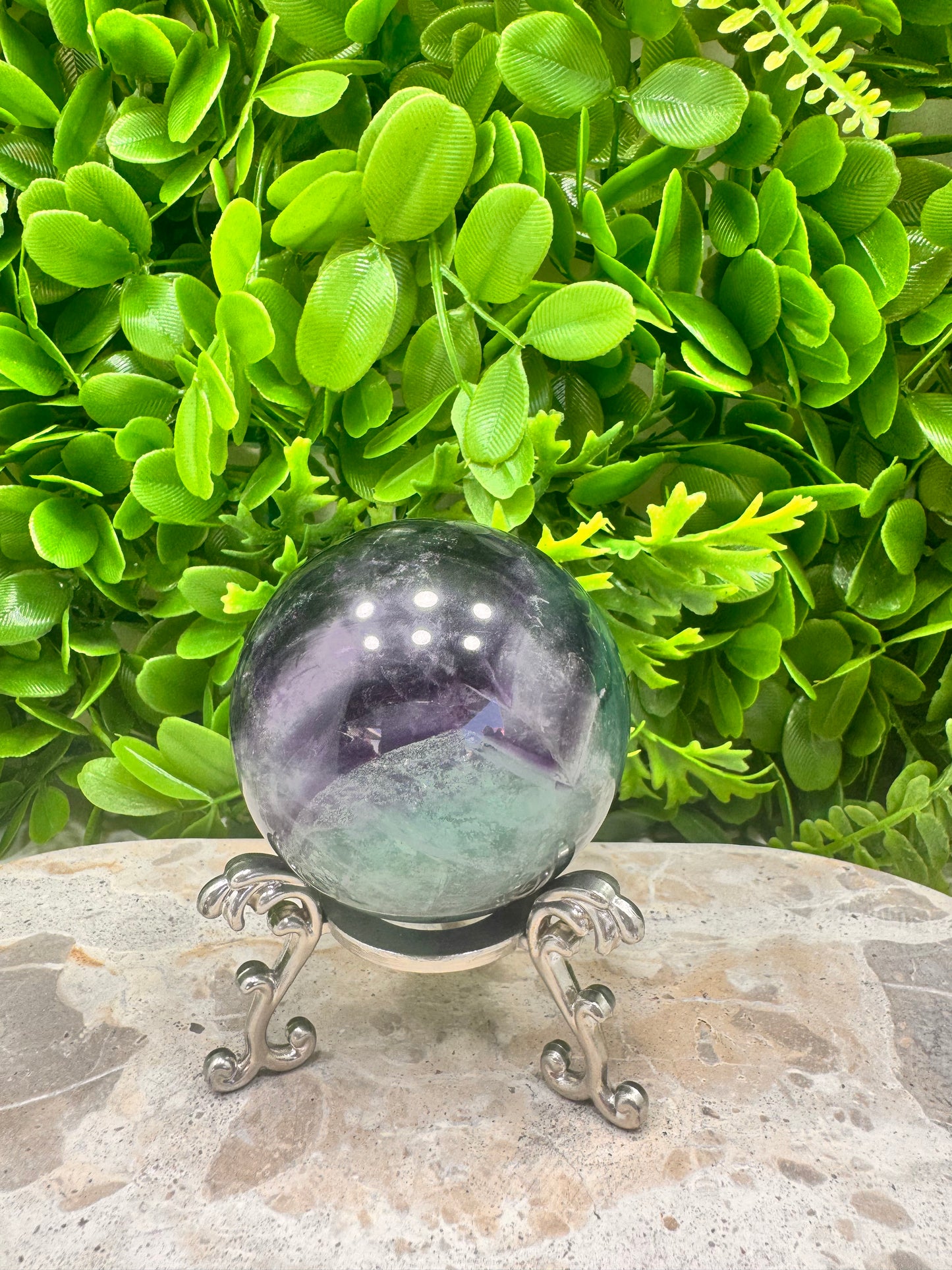 Purple and Blue Fluorite Sphere 442g