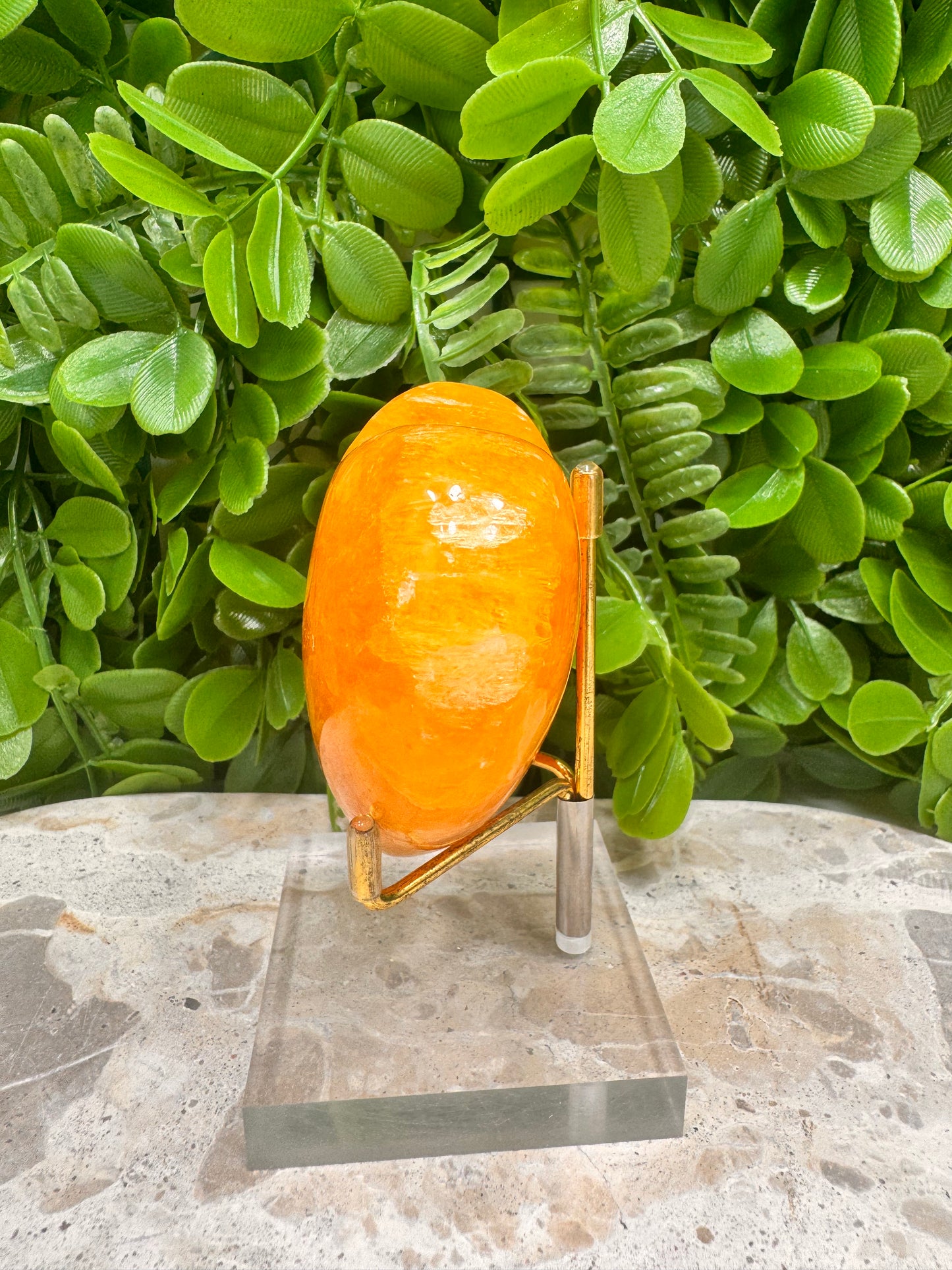 Crystalised Orange Calcite Heart 328g