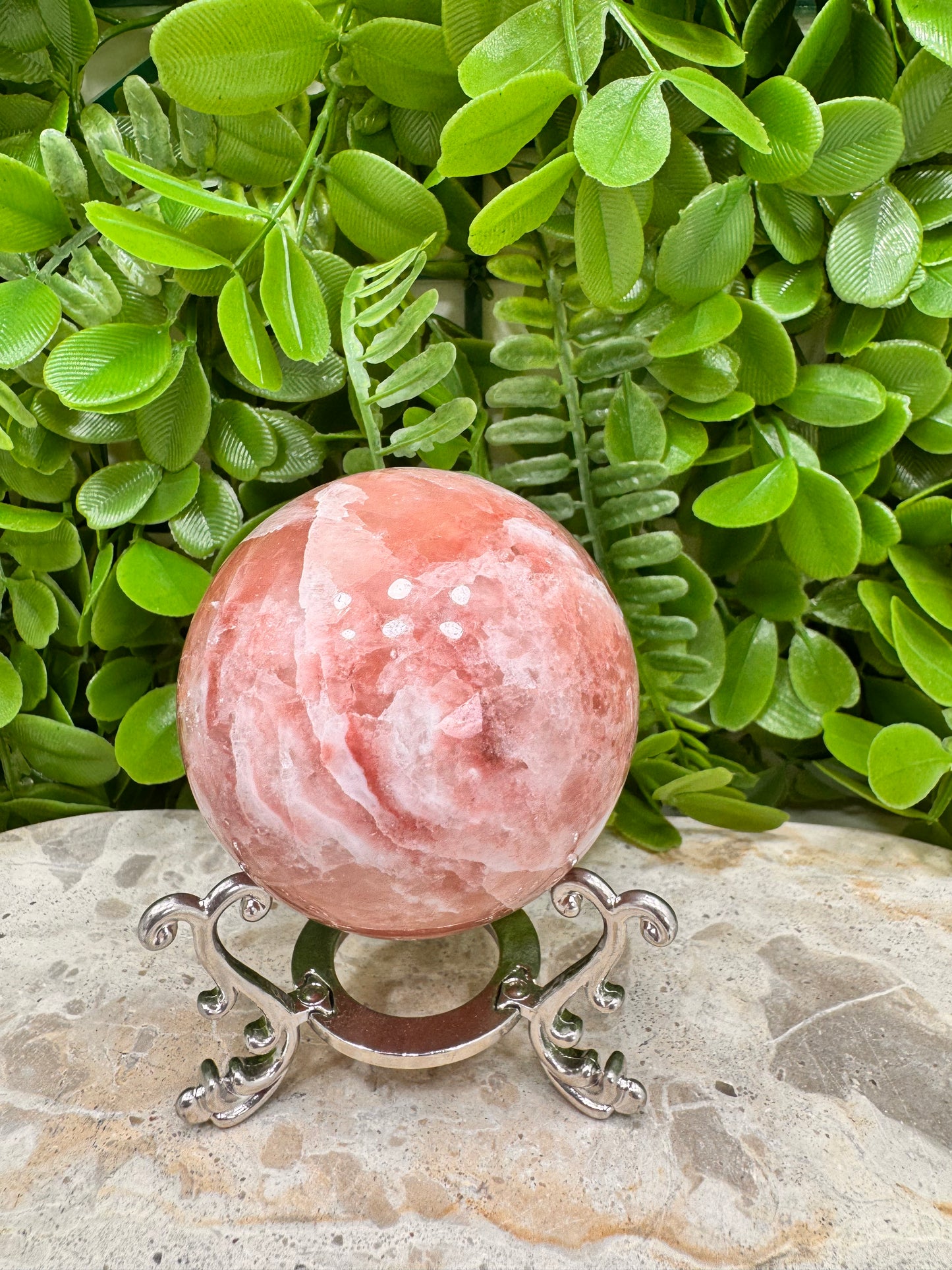 Rose Calcite Sphere 402